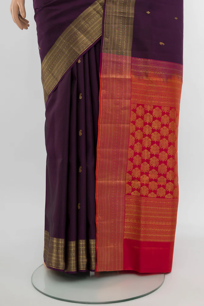 Purple Soft Silk Saree - Image 3