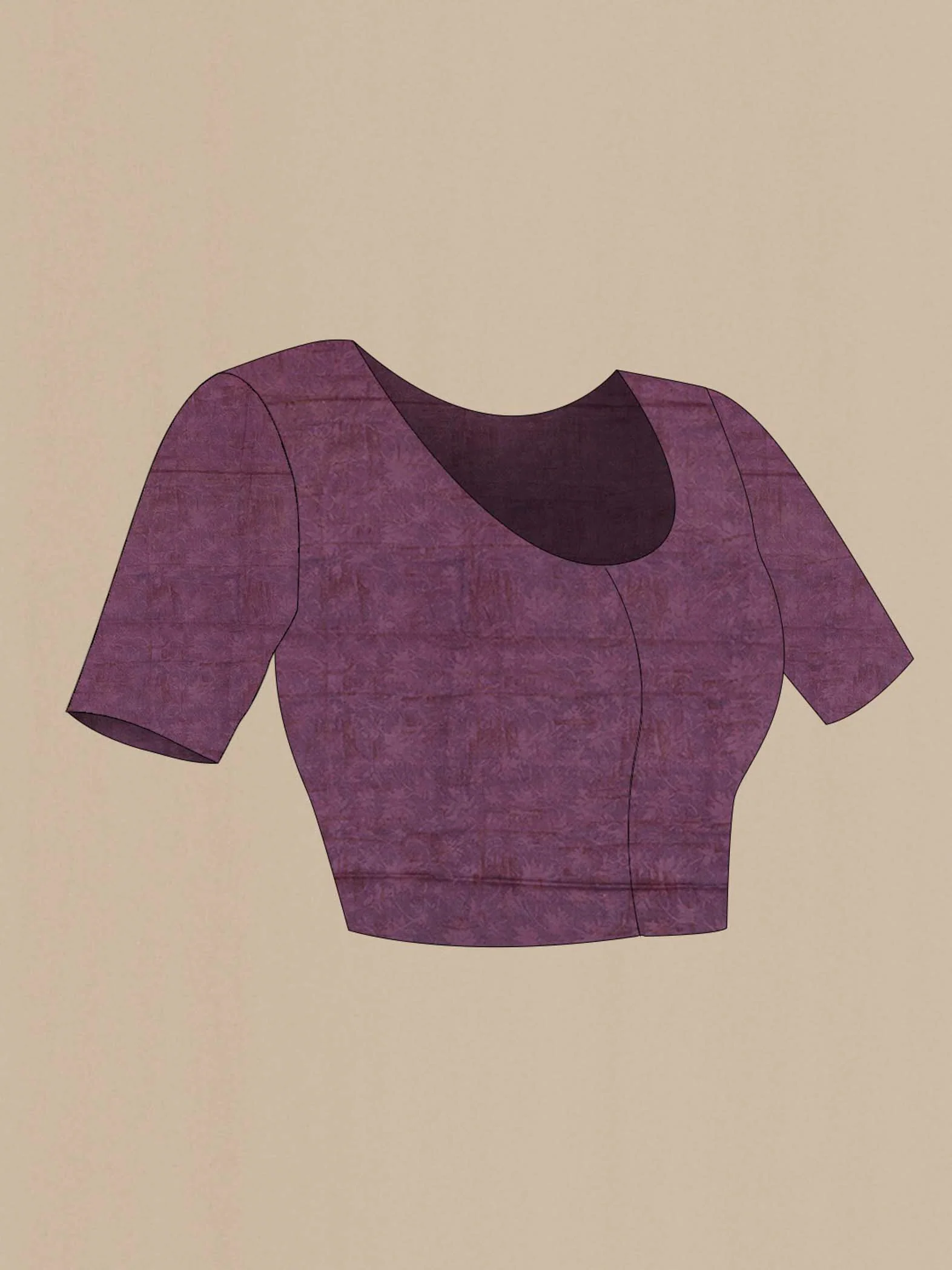 Lavender Tussar Silk Saree - Image 2
