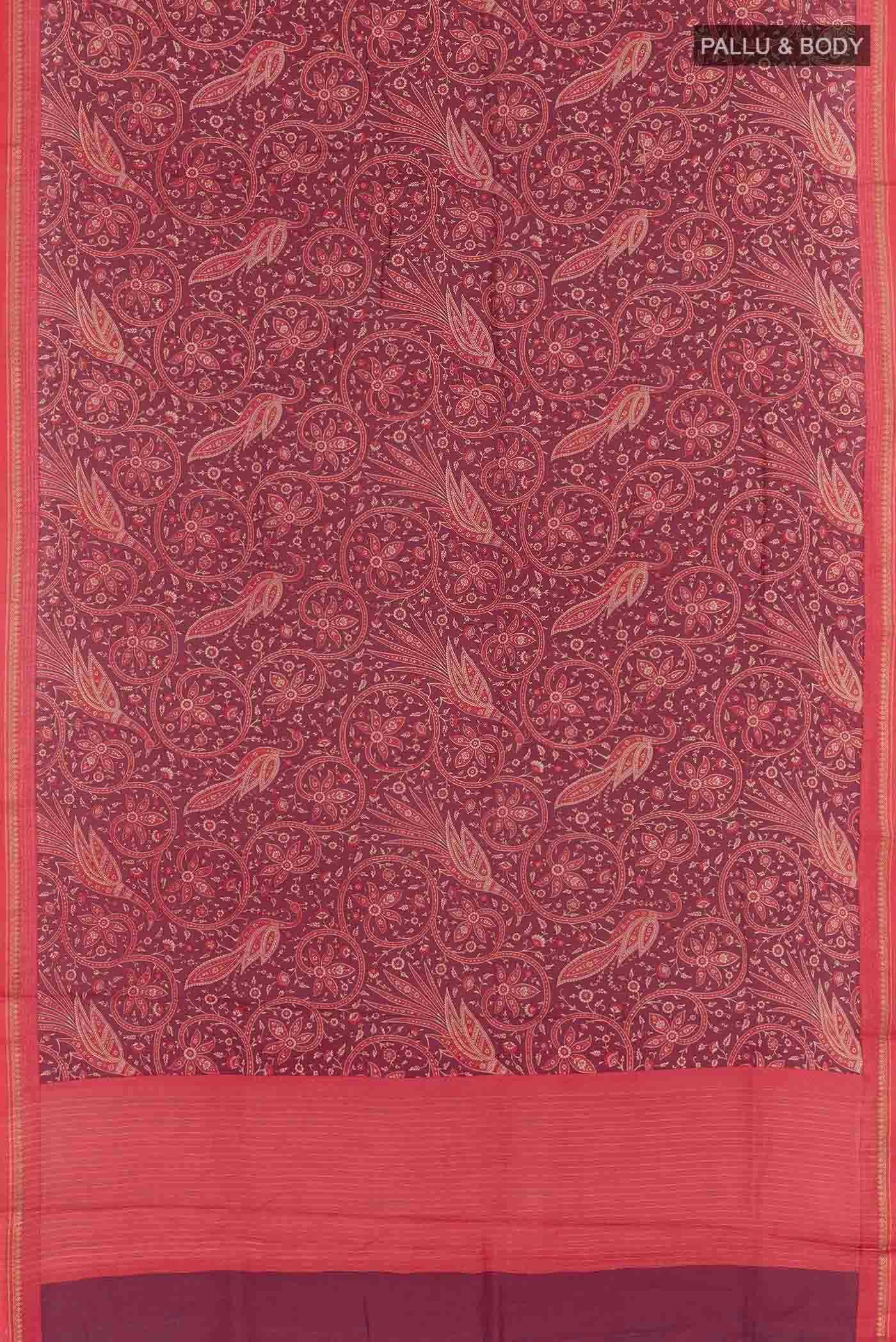 Purple Tussar Silk Saree - Image 3