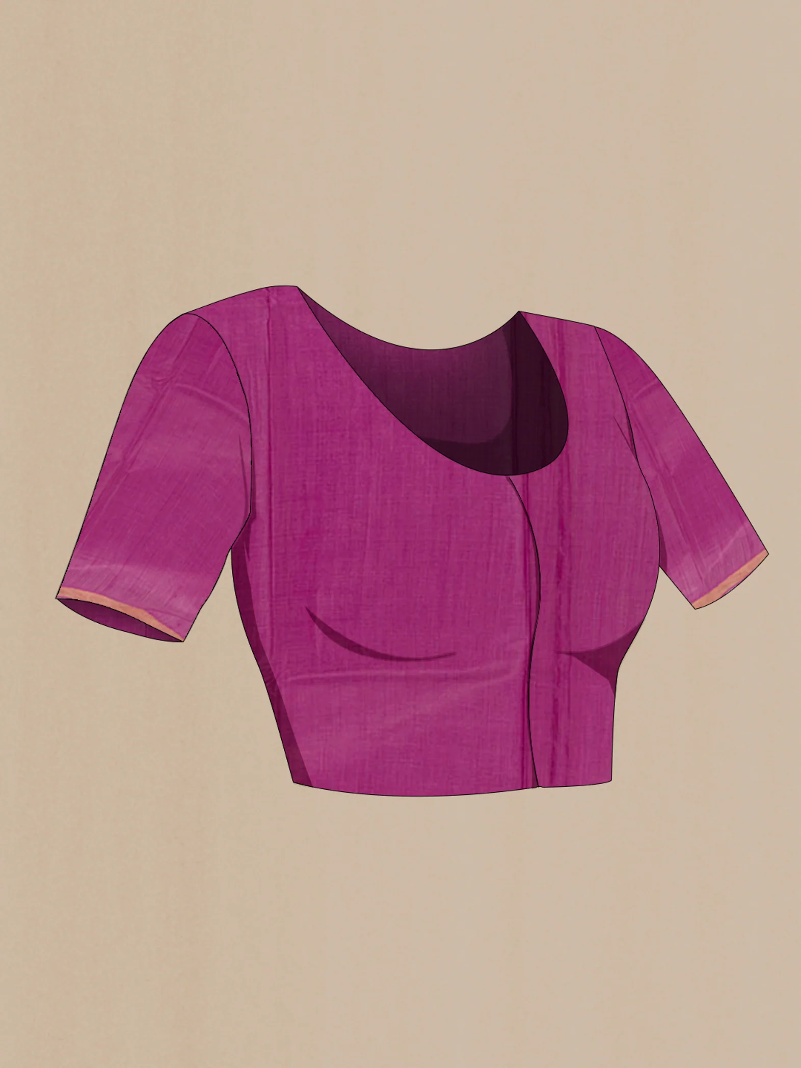 Magenta Tussar Silk Saree - Image 2