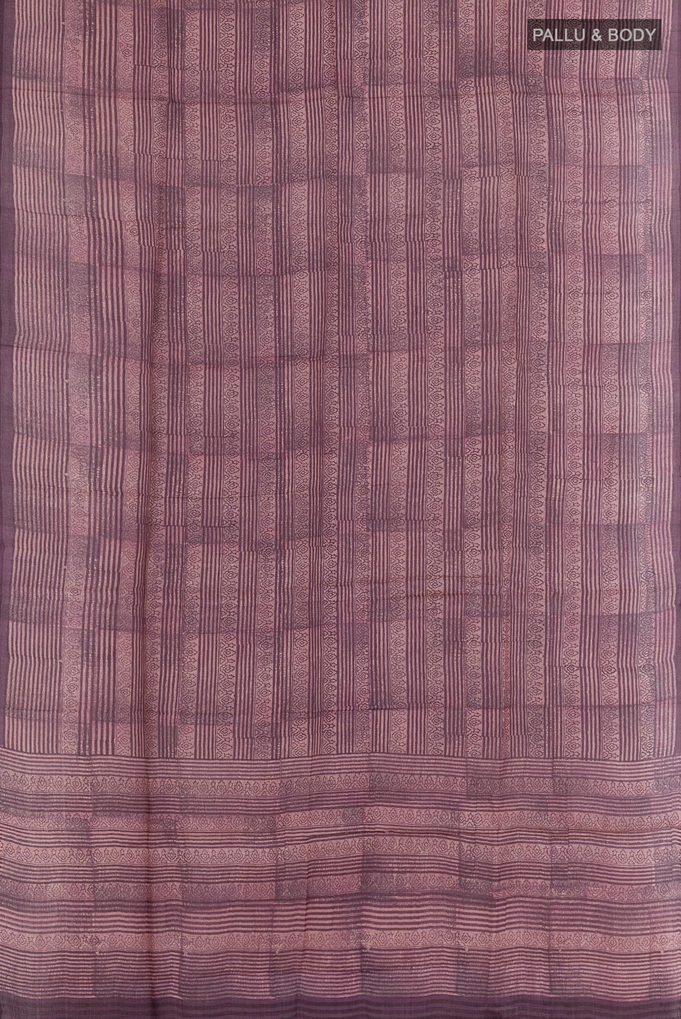Purple Printed Silk Saree - Image 3