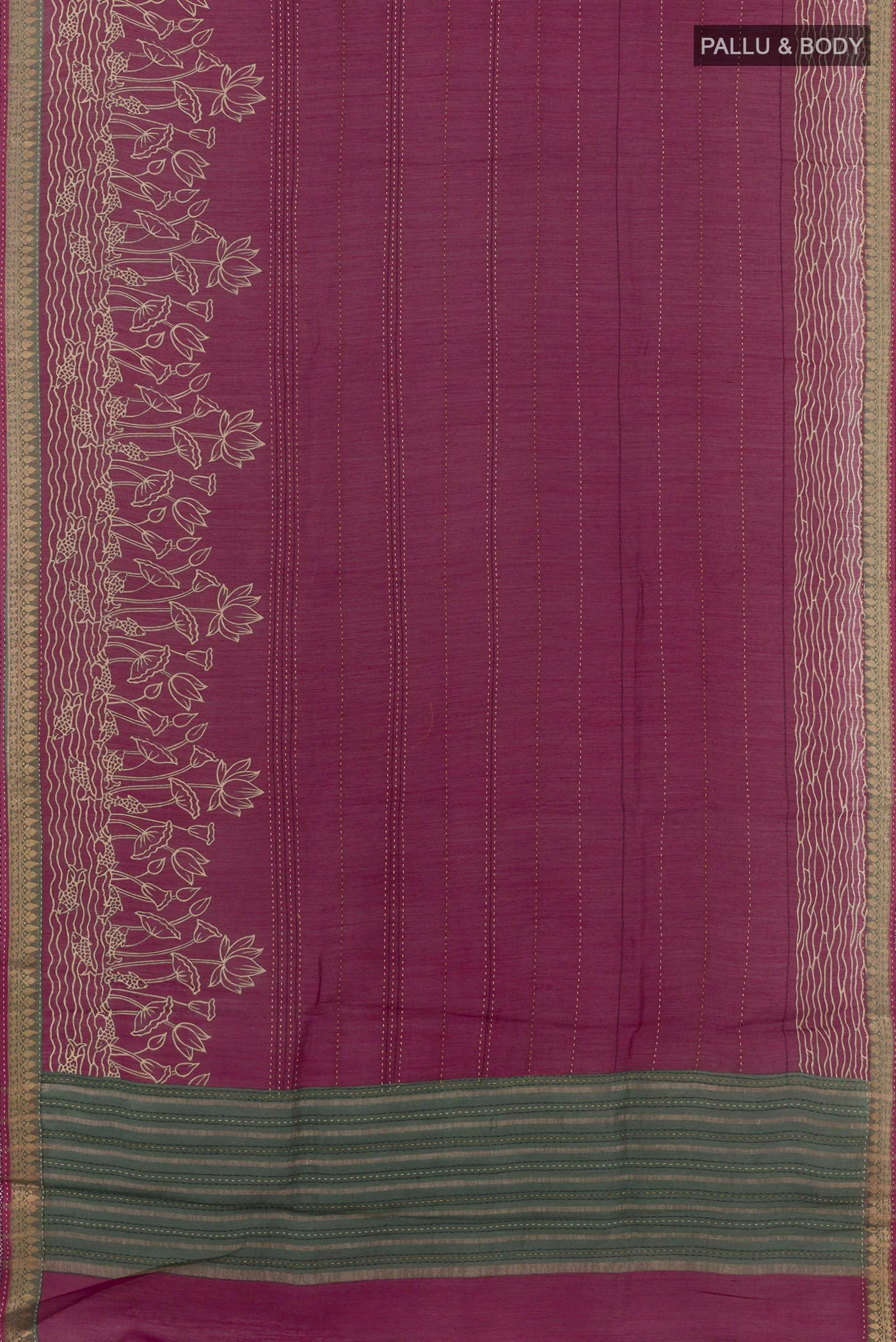 Purple Tussar Silk Saree - Image 3