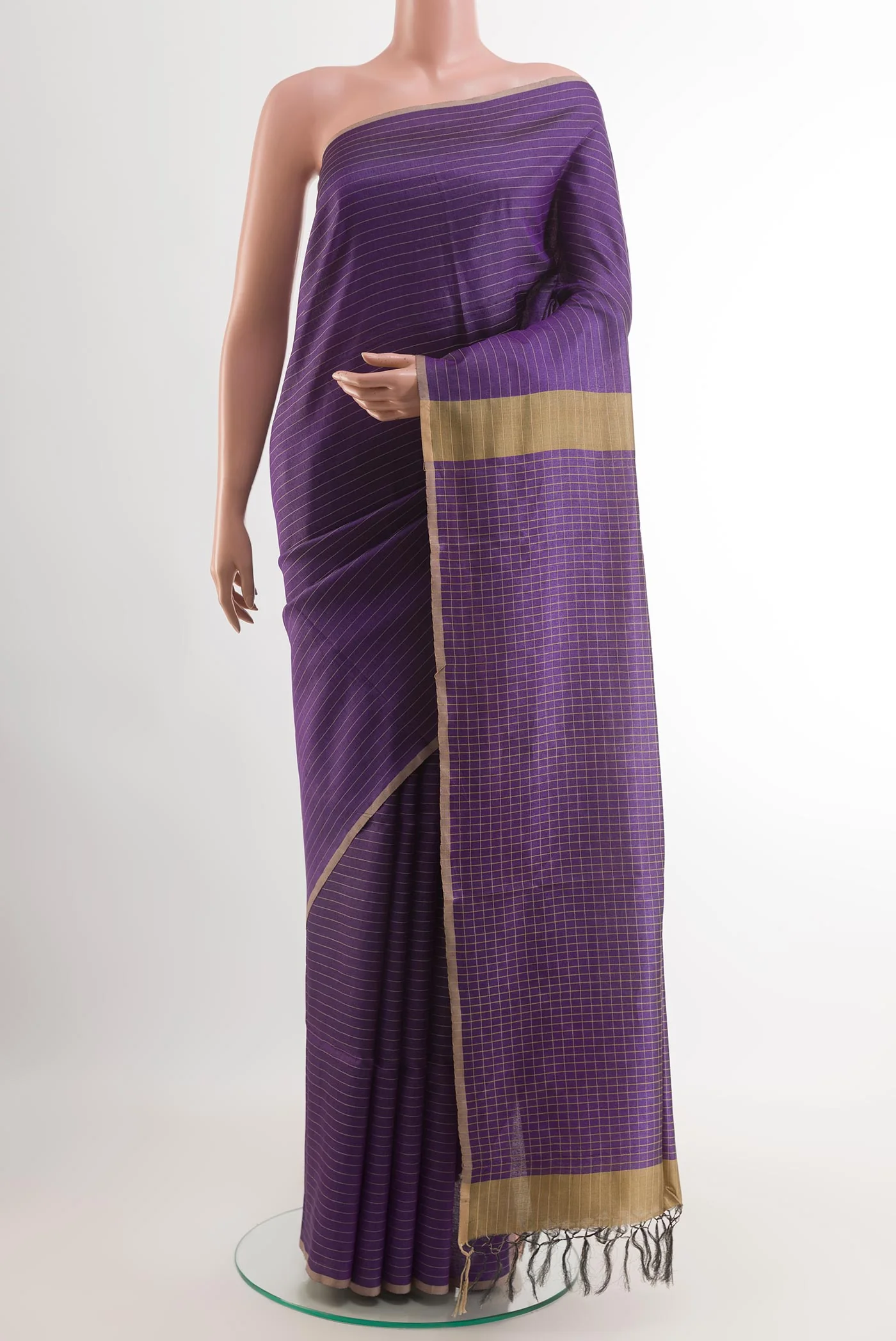 Violet Tussar Silk Saree