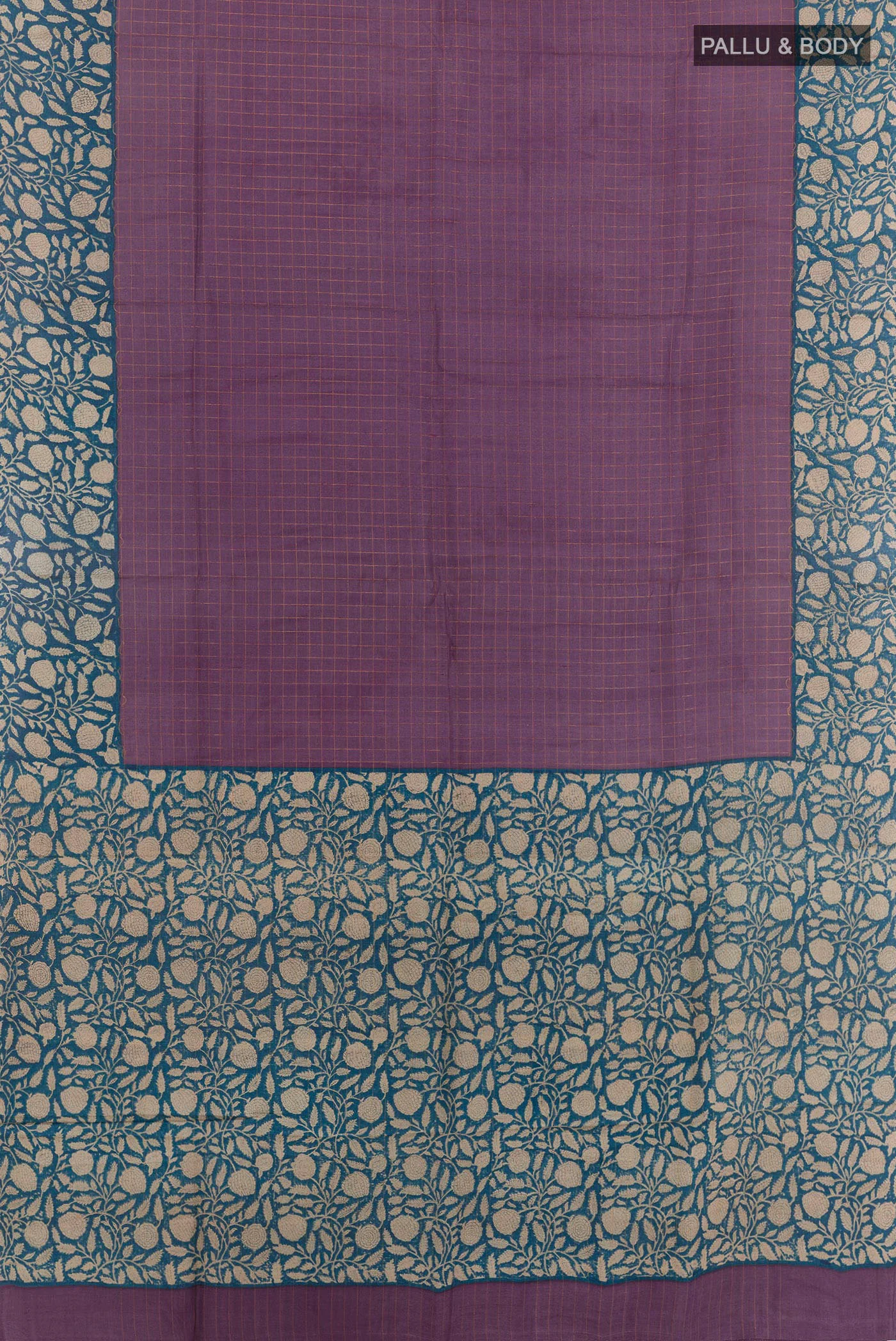 Purple Tussar Silk Saree - Image 3