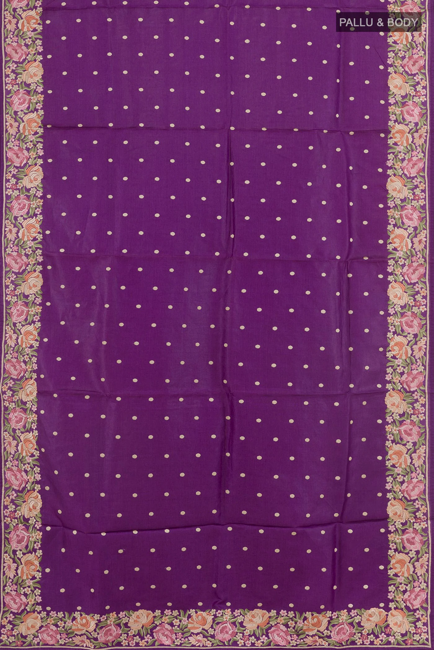 Violet Tussar Silk Saree - Image 3