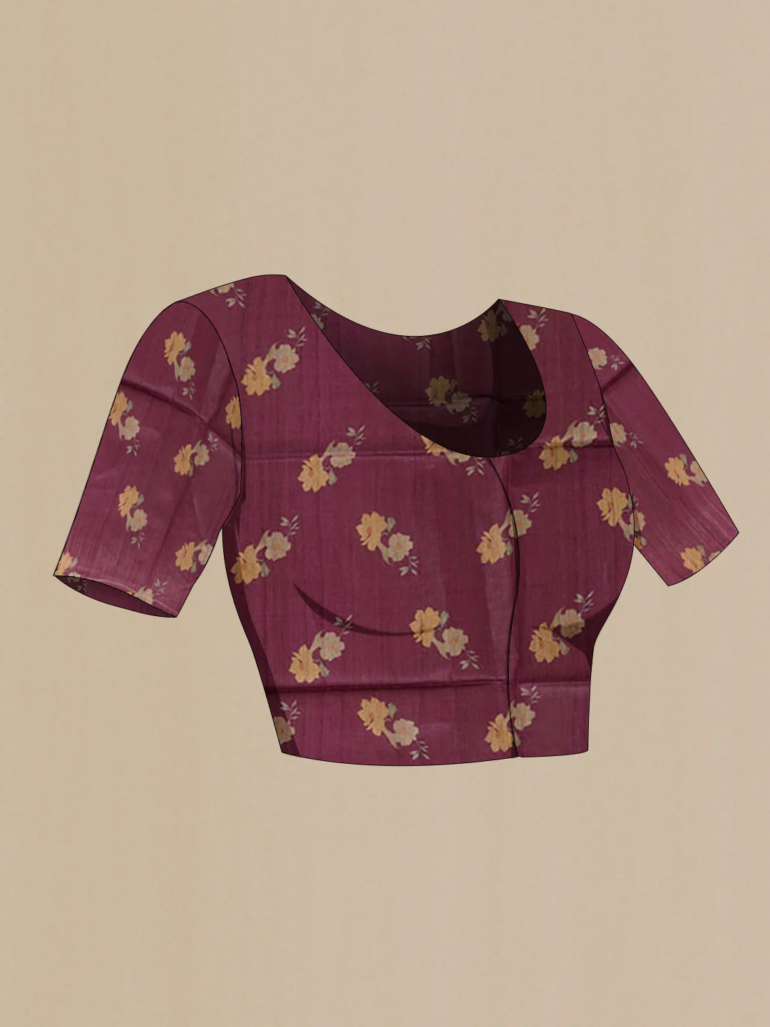 Mauve Tussar Silk Saree - Image 2