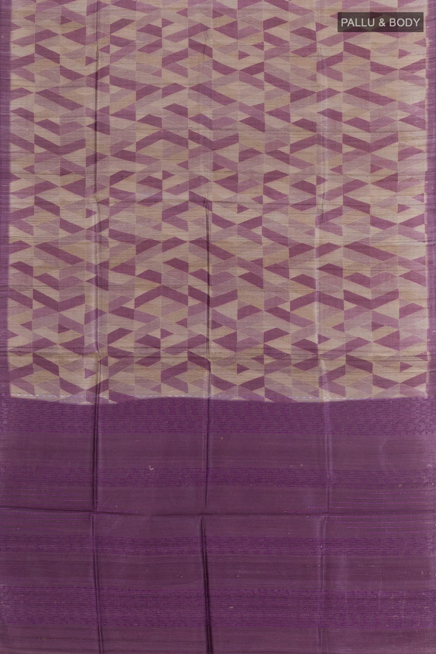 Lavender Tussar Silk Saree - Image 3