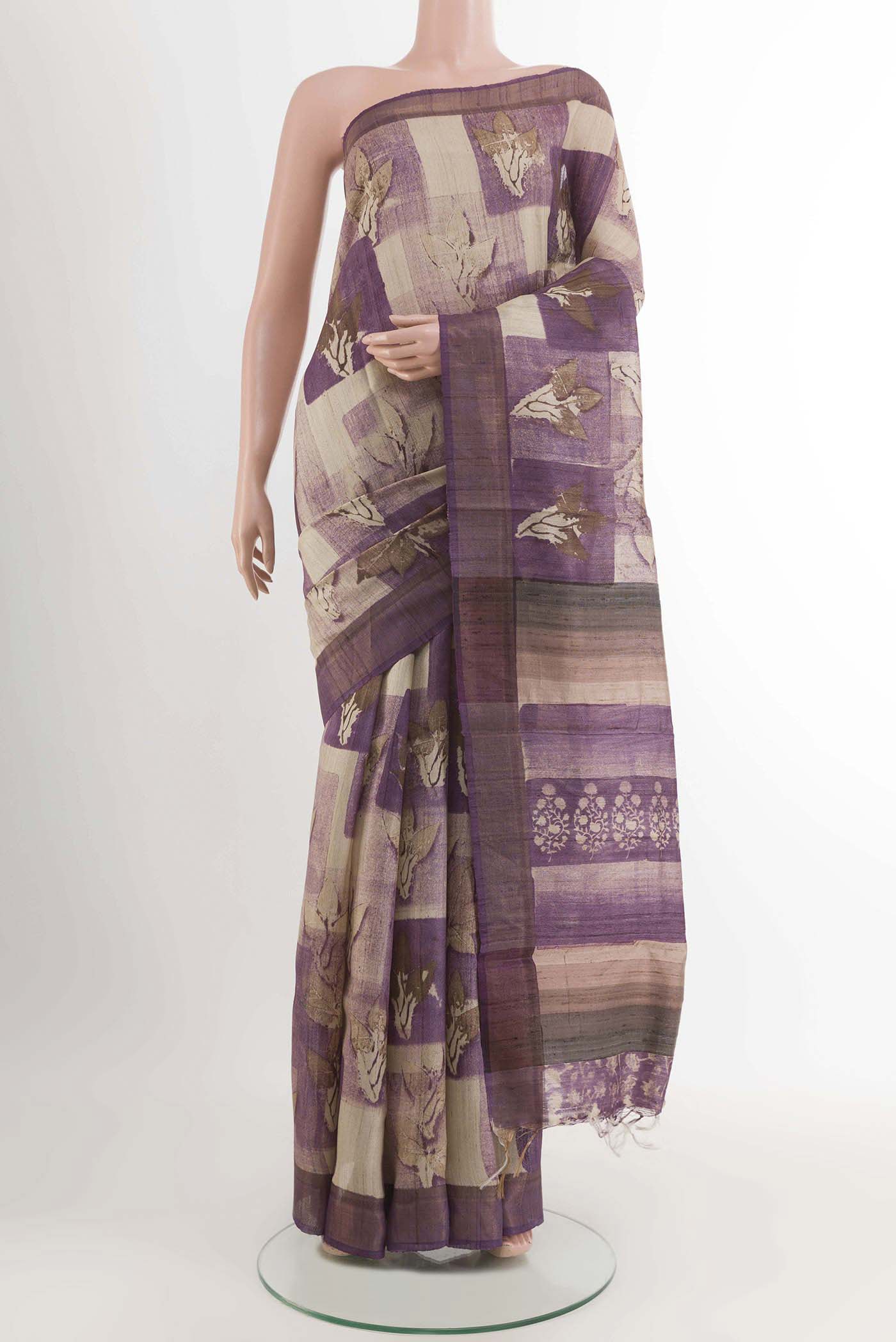 Purple Tussar Saree