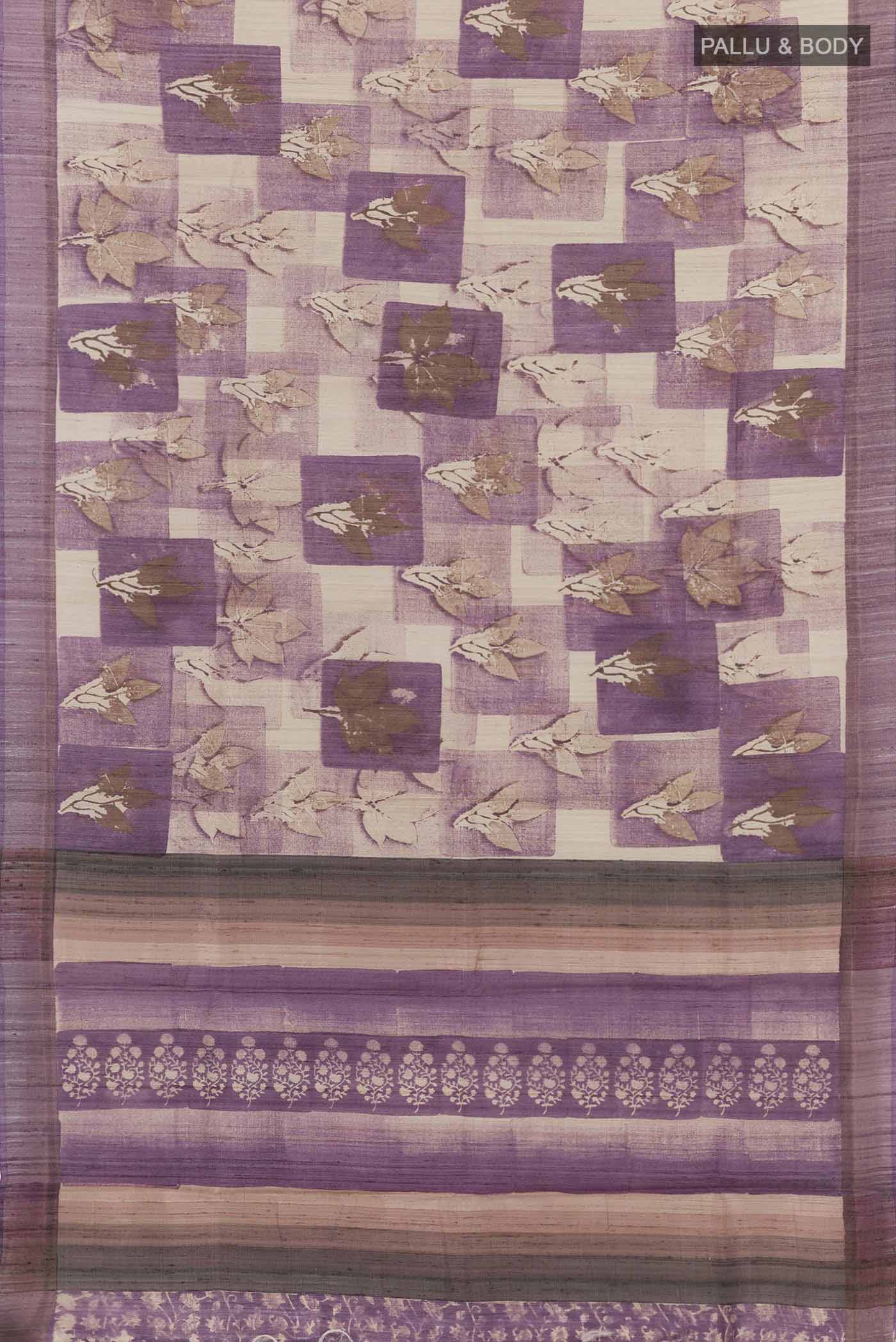 Purple Tussar Saree - Image 4