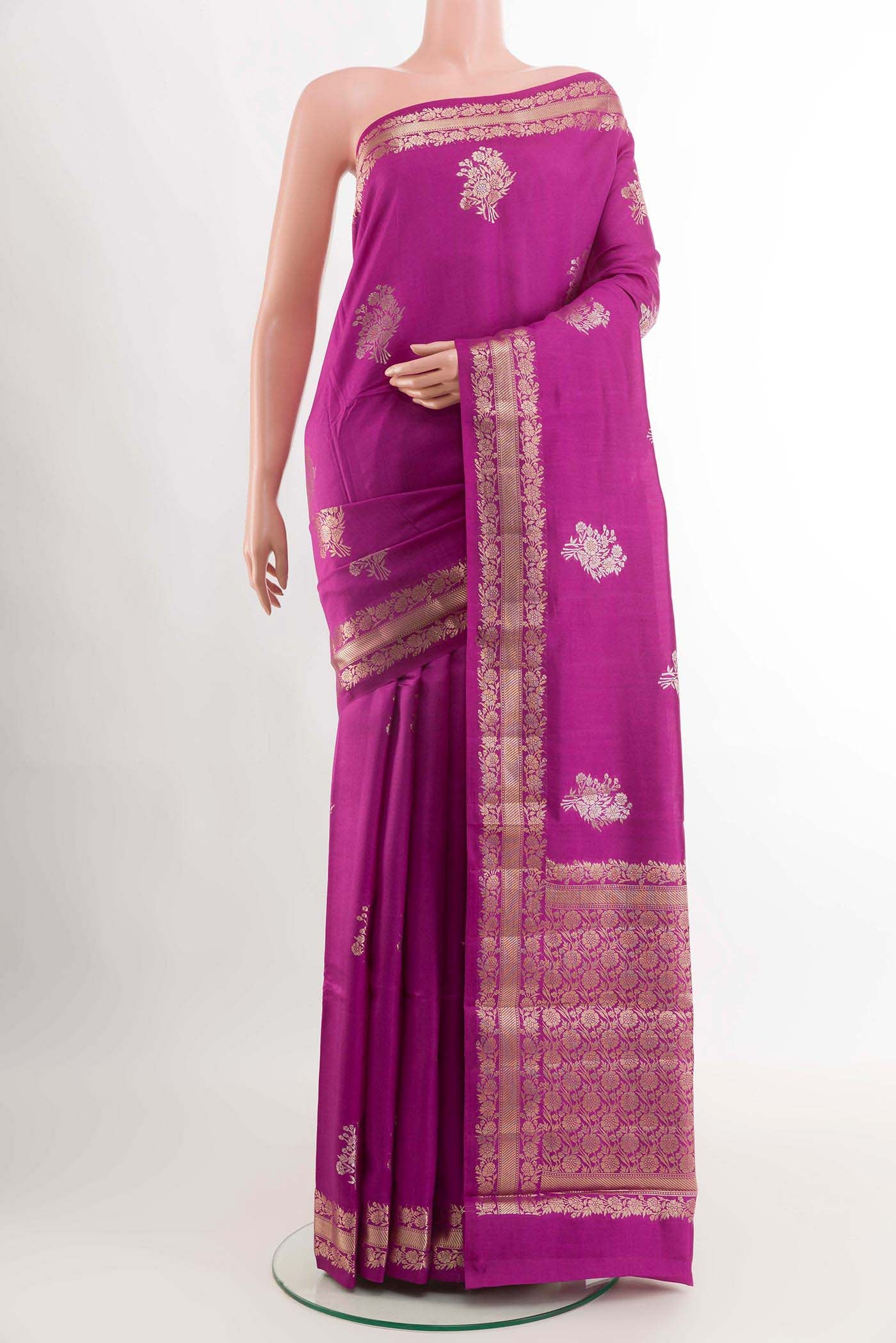Purple Tussar Silk Saree