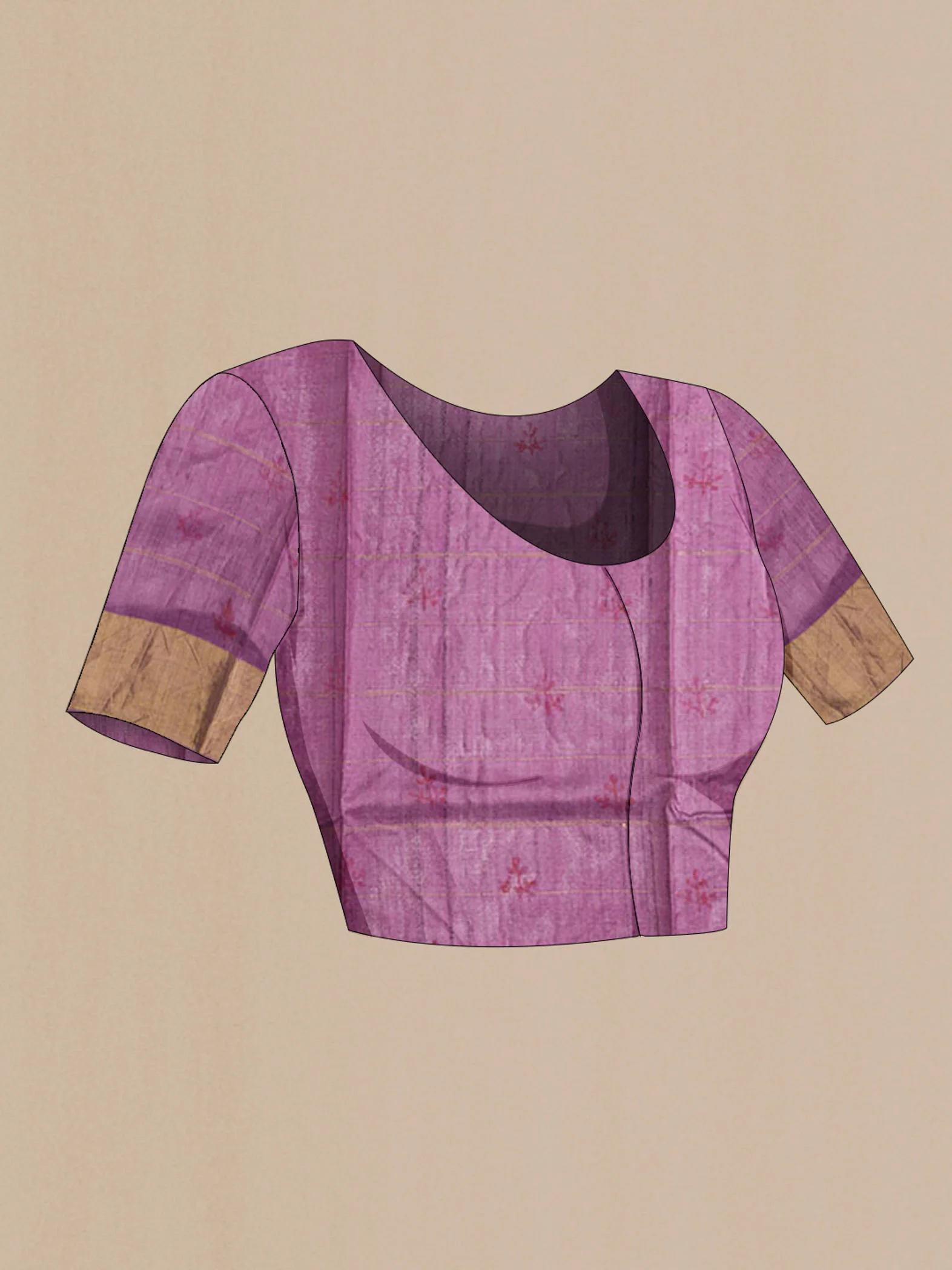 Purple Tussar Silk Saree - Image 4
