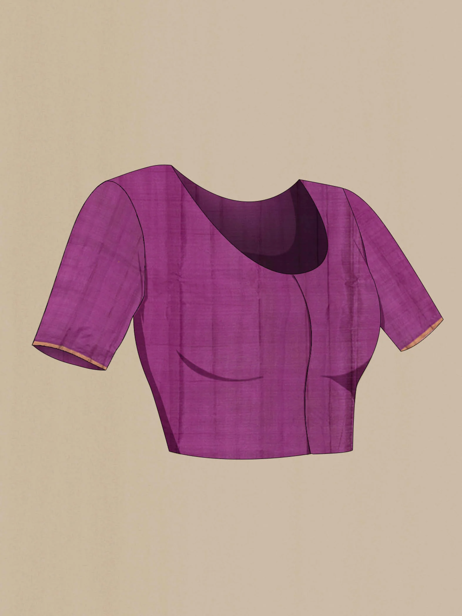 Purple Tussar Silk Saree - Image 2