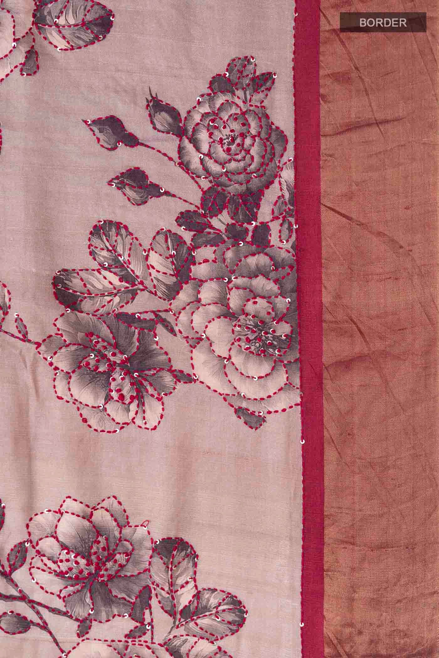 Purple Tussar Silk Saree - Image 3