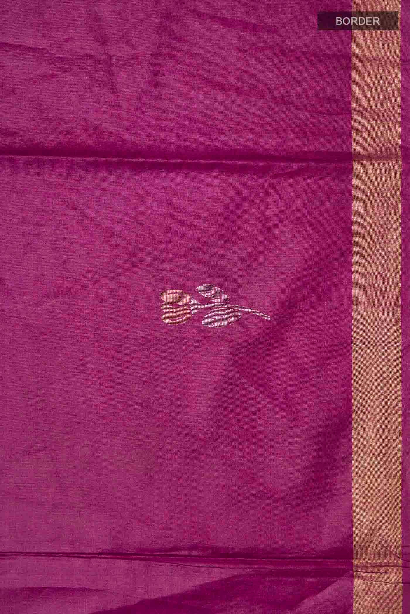 Purple Tussar Silk Saree - Image 3
