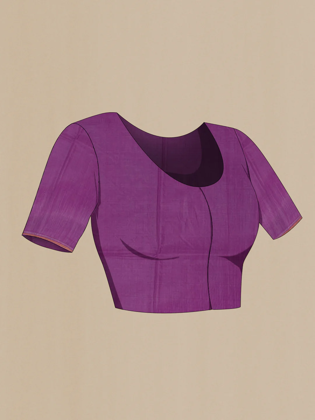 Purple Tussar Silk Saree - Image 2