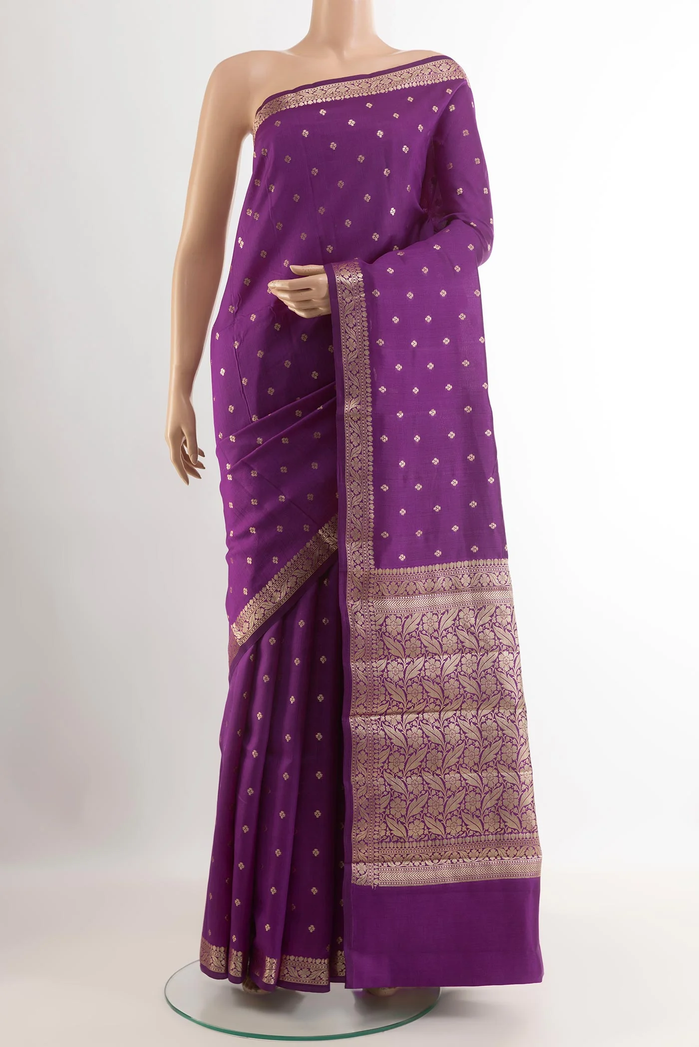 Violet Banarasi Raw Silk Saree