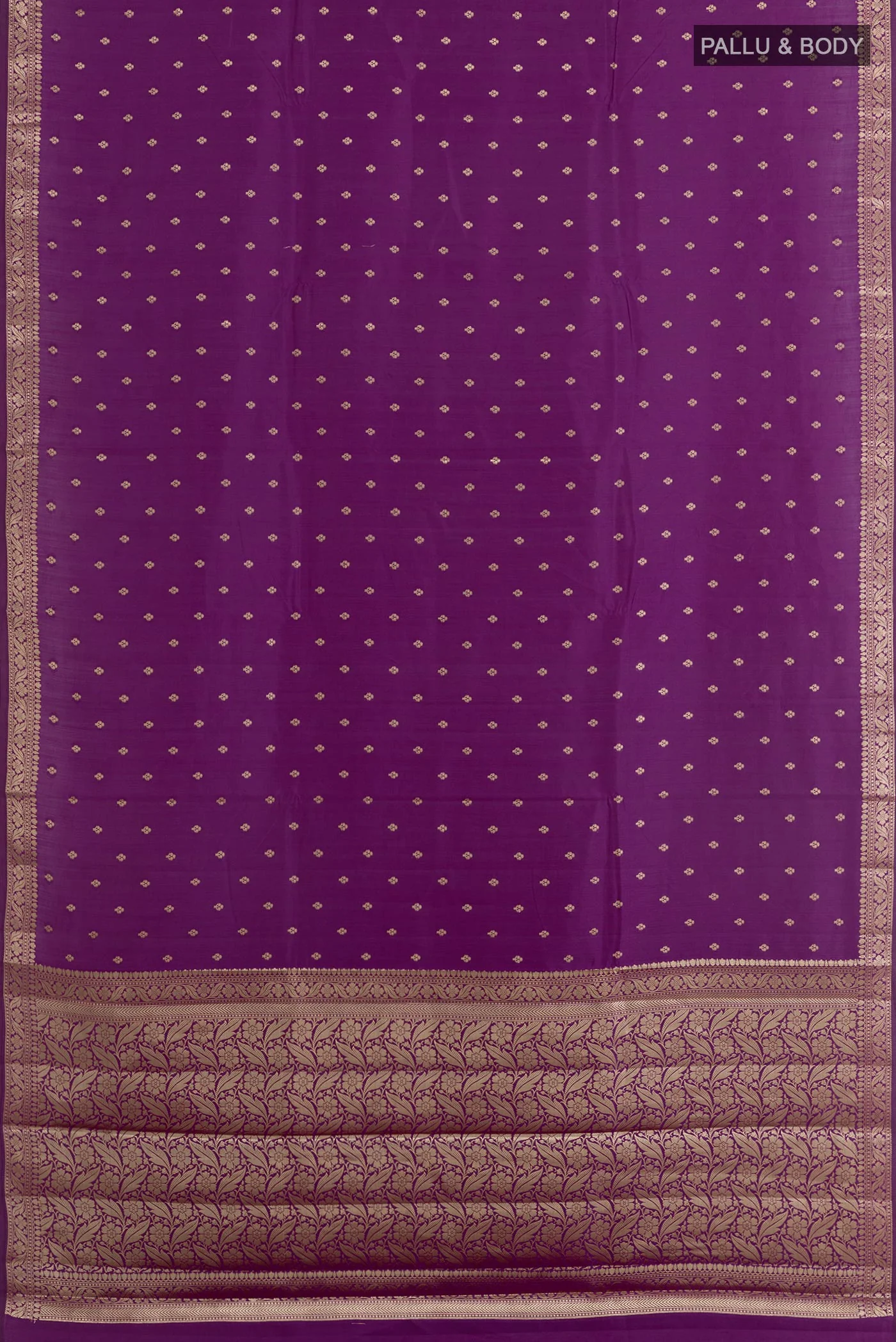 Violet Banarasi Raw Silk Saree - Image 3