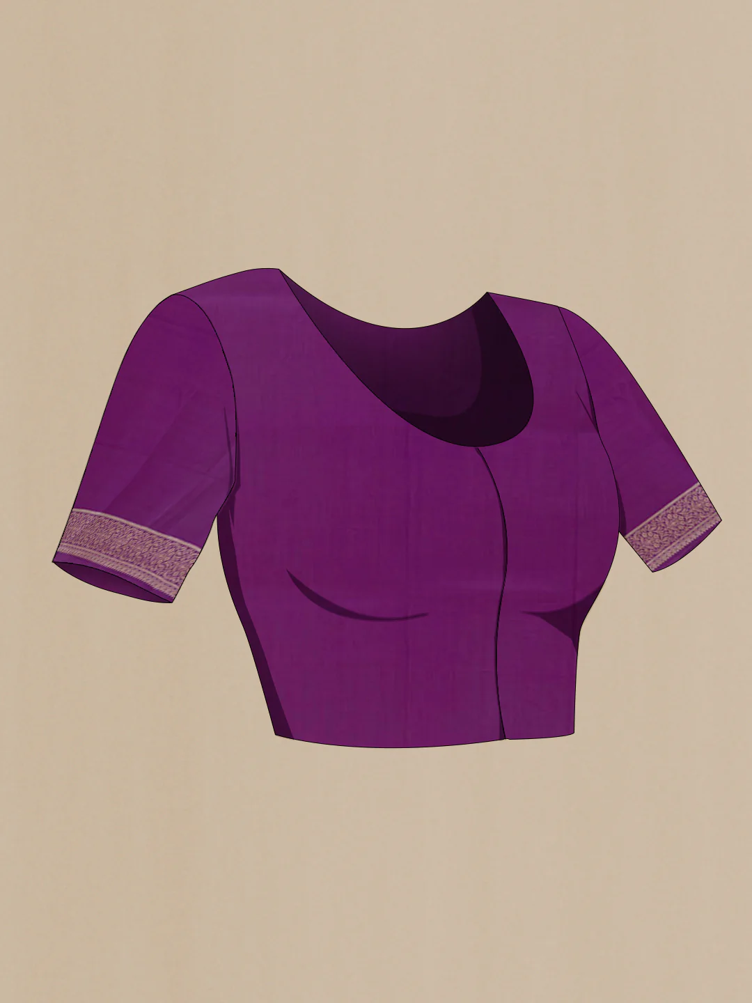 Violet Banarasi Raw Silk Saree - Image 2