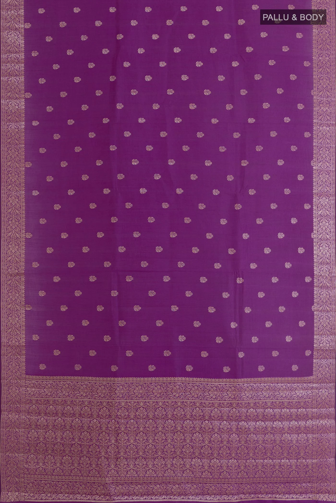 Violet Banarasi Raw Silk Saree - Image 3