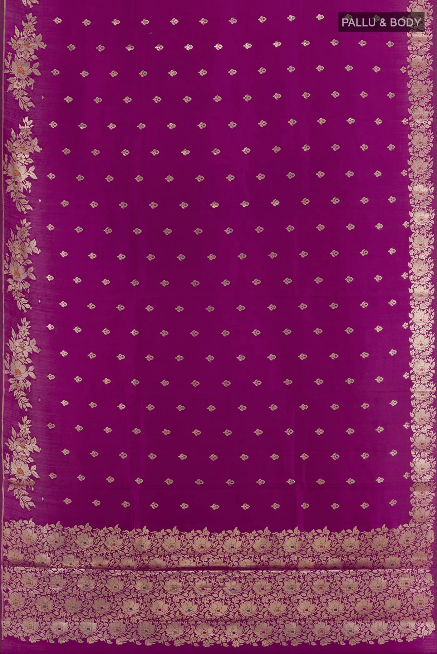 Purple Banarasi Raw Silk Saree - Image 3