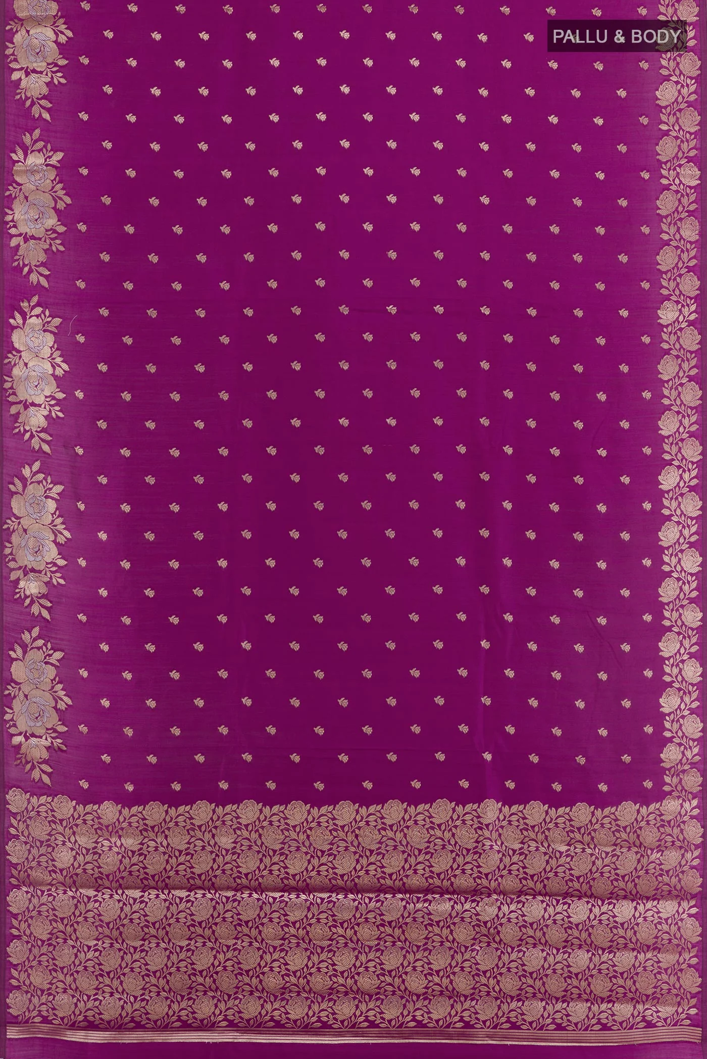 Purple Banarasi Raw Silk Saree - Image 3