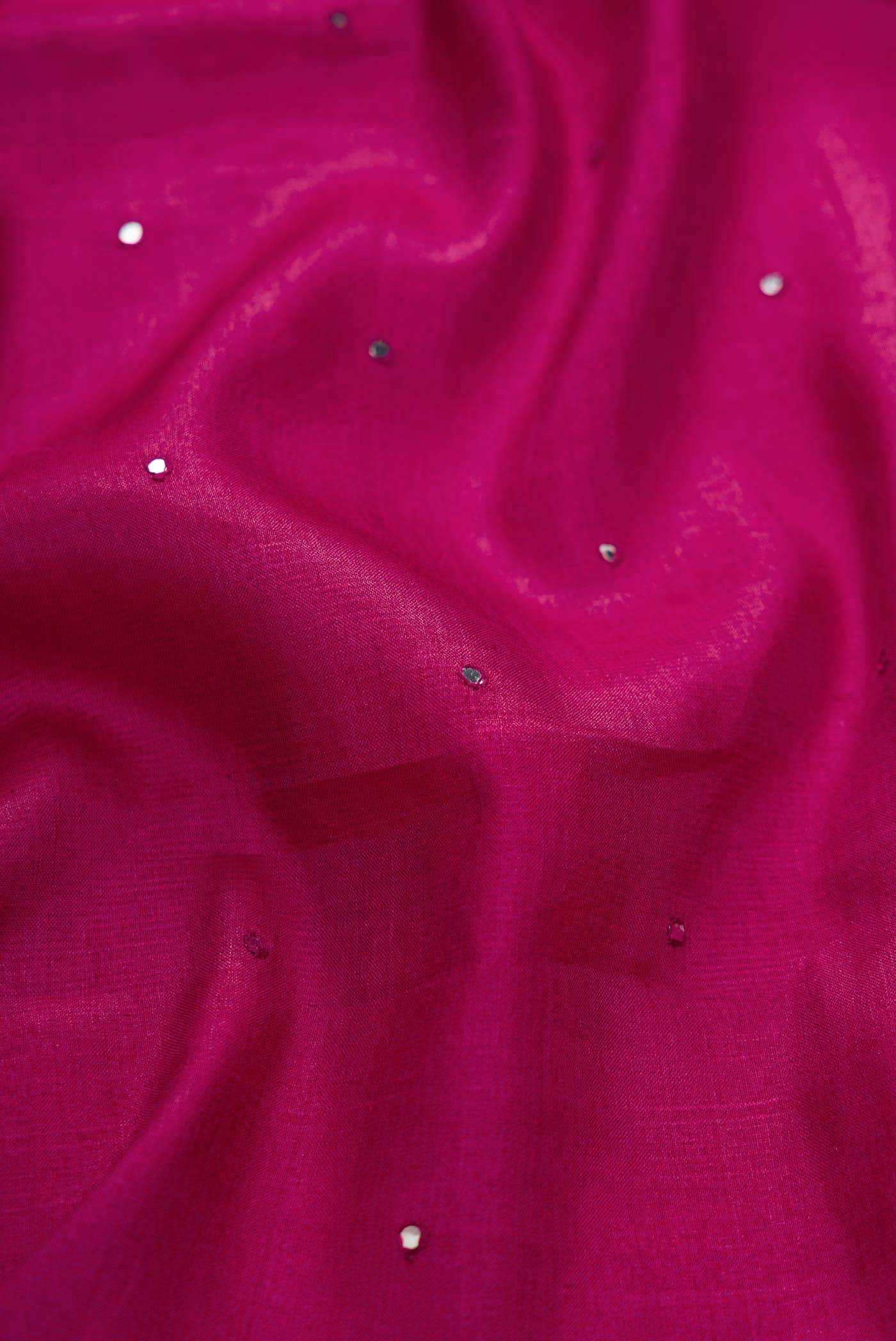 Magenta Tussar Silk Saree - Image 3