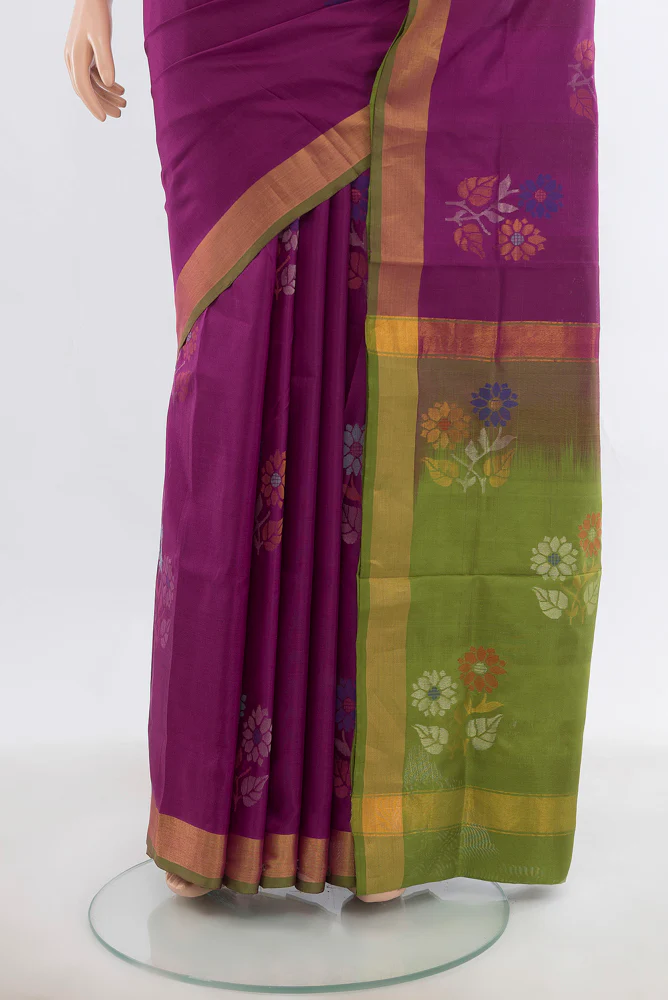 Purple Uppada Silk Saree - Image 3