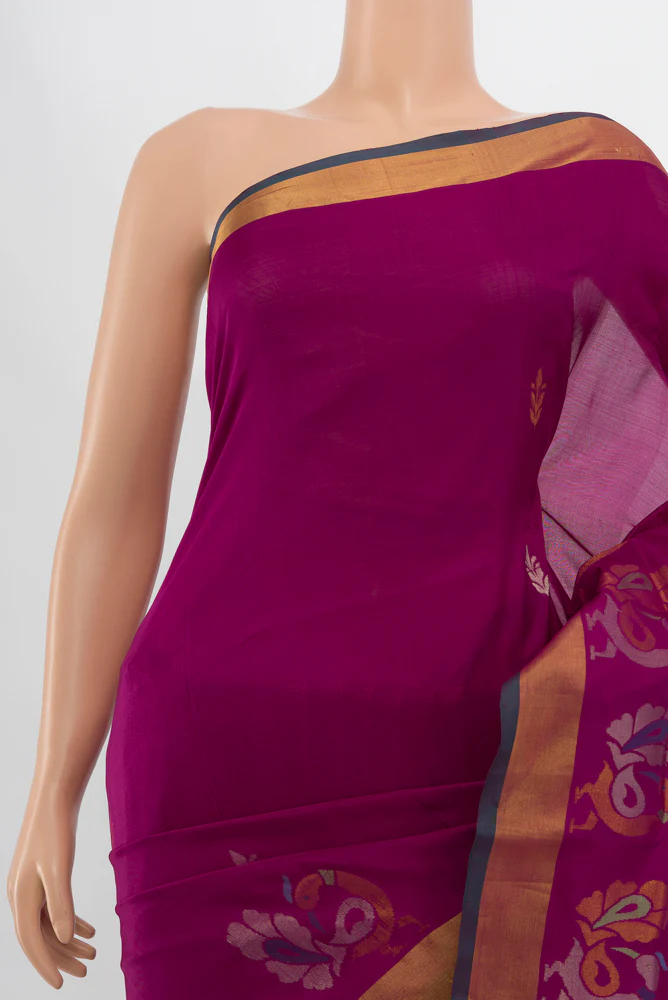 Magenta Uppada Silk Saree - Image 2