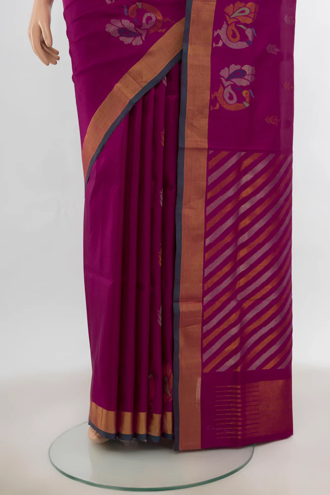Magenta Uppada Silk Saree - Image 3