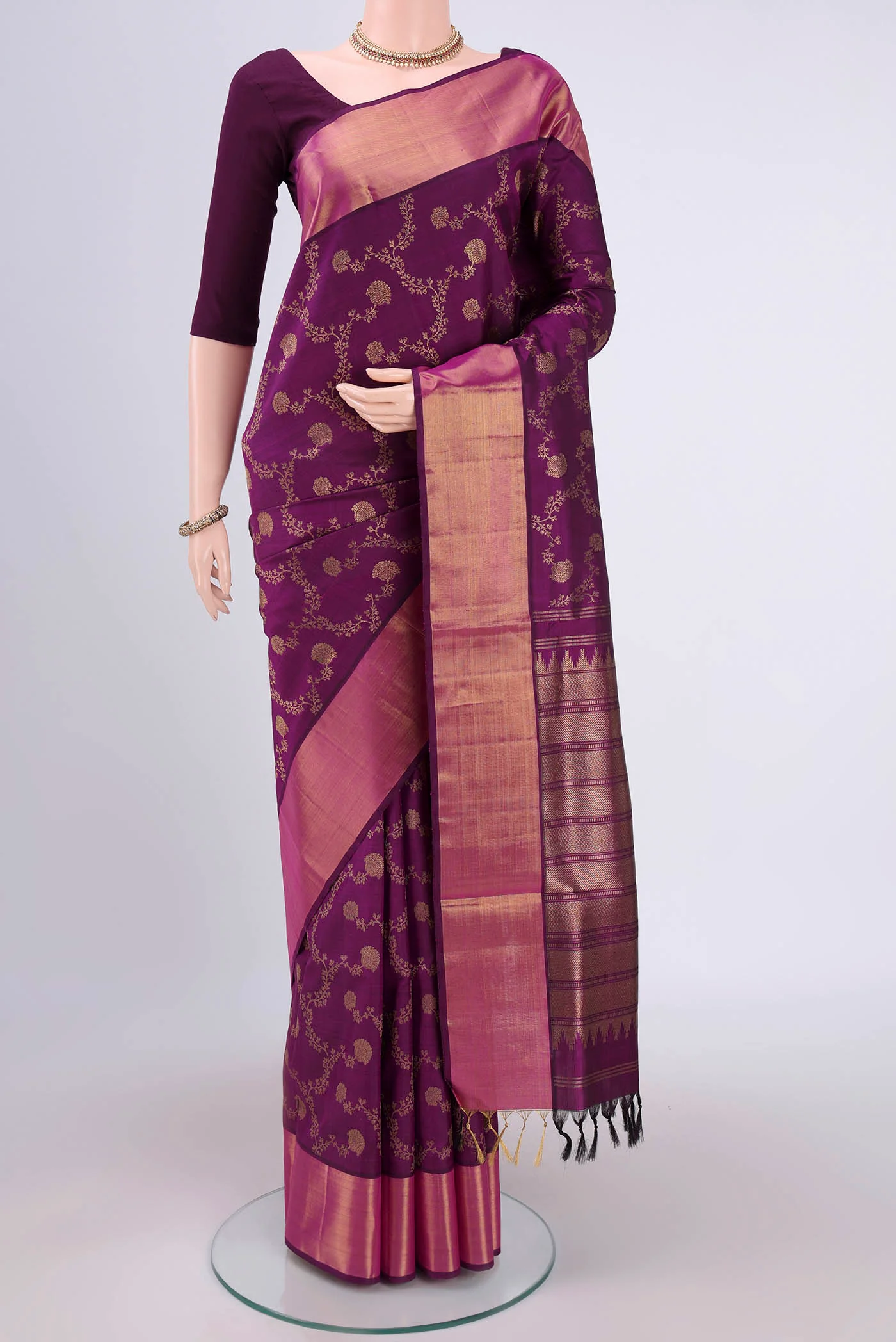 Purple Kanjivaram Silk Saree