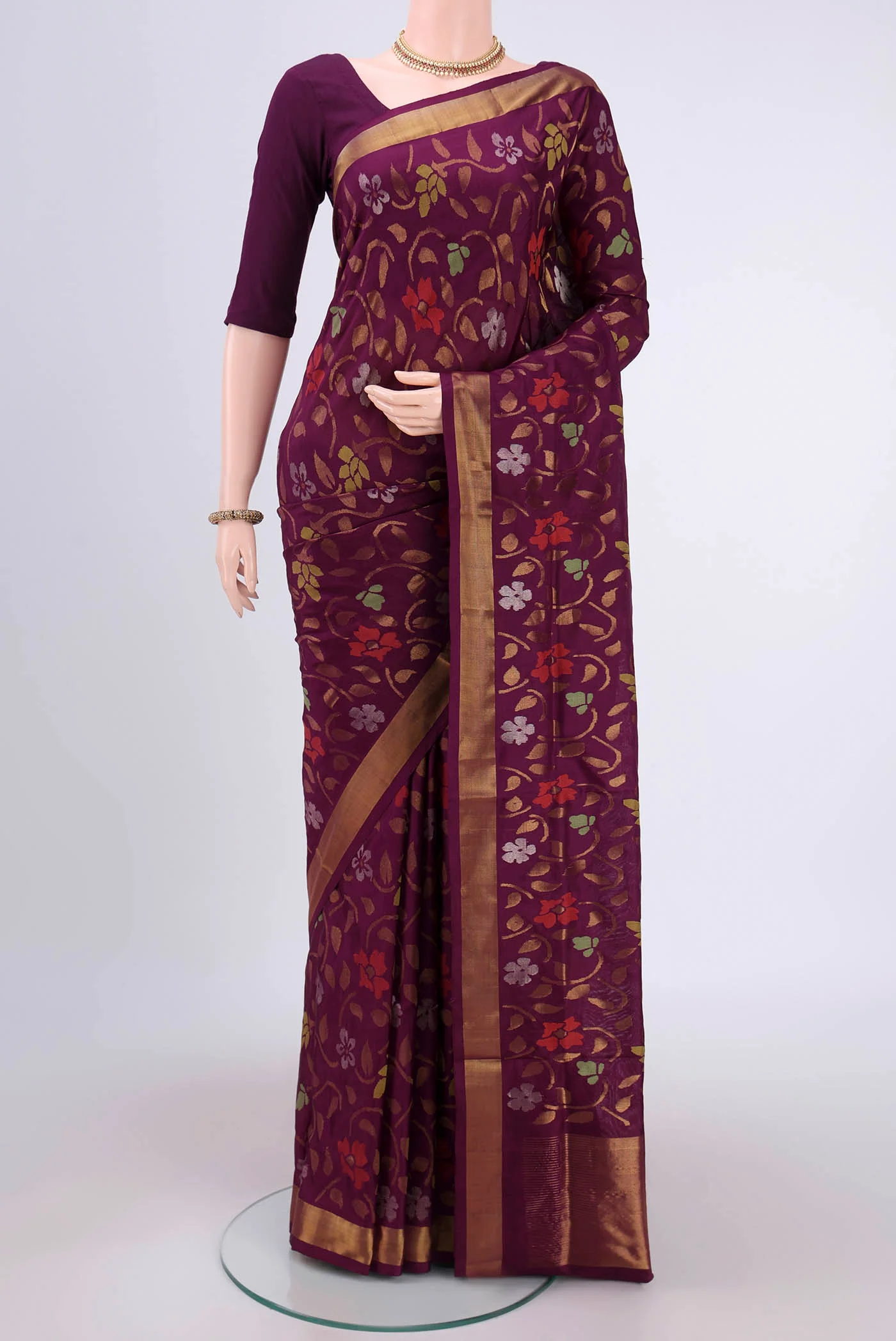 Pure Silk Pure Zari Purple Uppada Saree