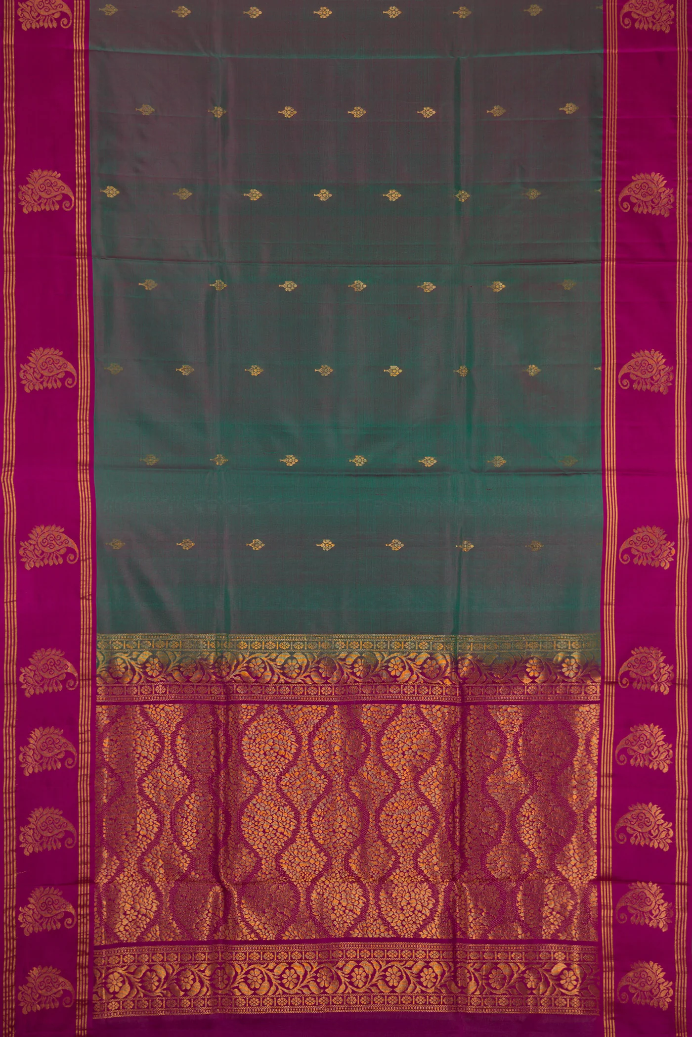 Purple with Green Color Soft Silk Saree