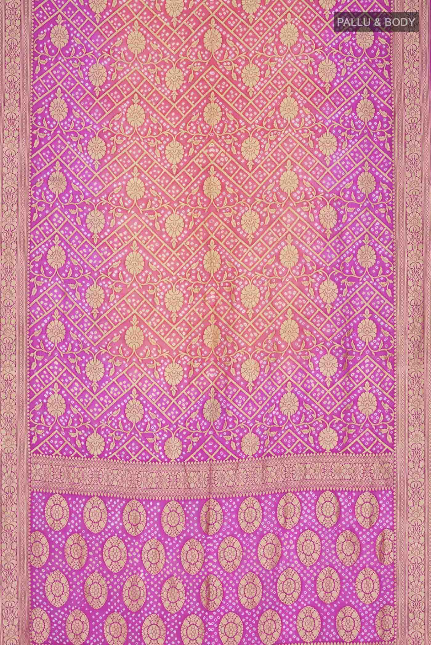 Rani Pink Banarasi Georgette Saree - Image 6