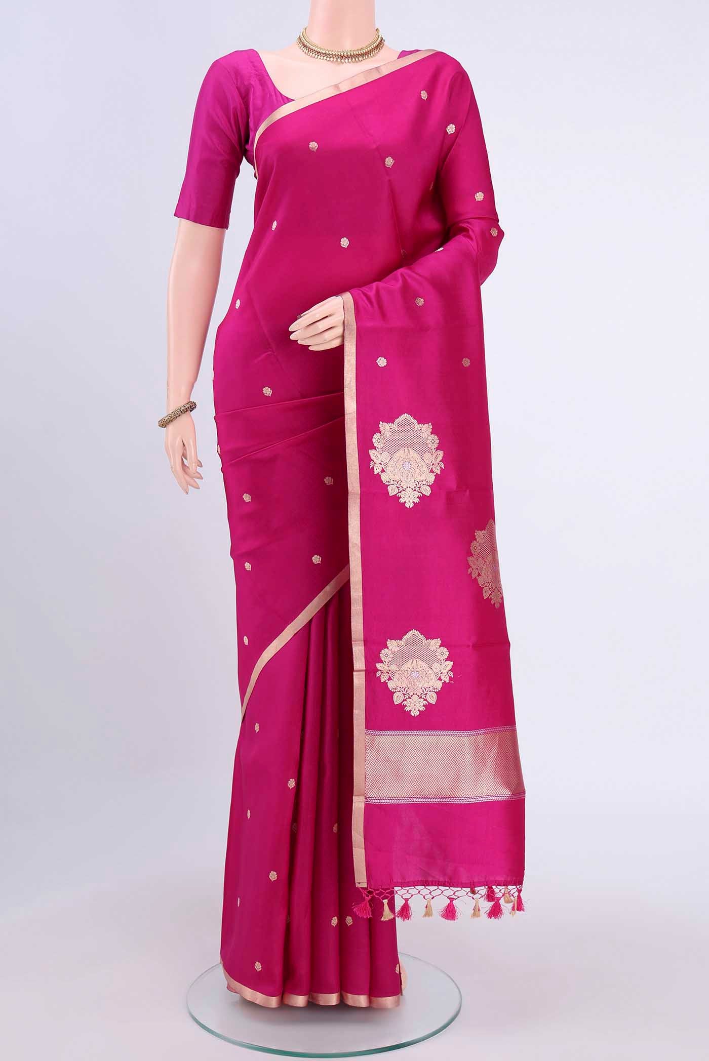 Rani Pink Banarasi Silk Saree