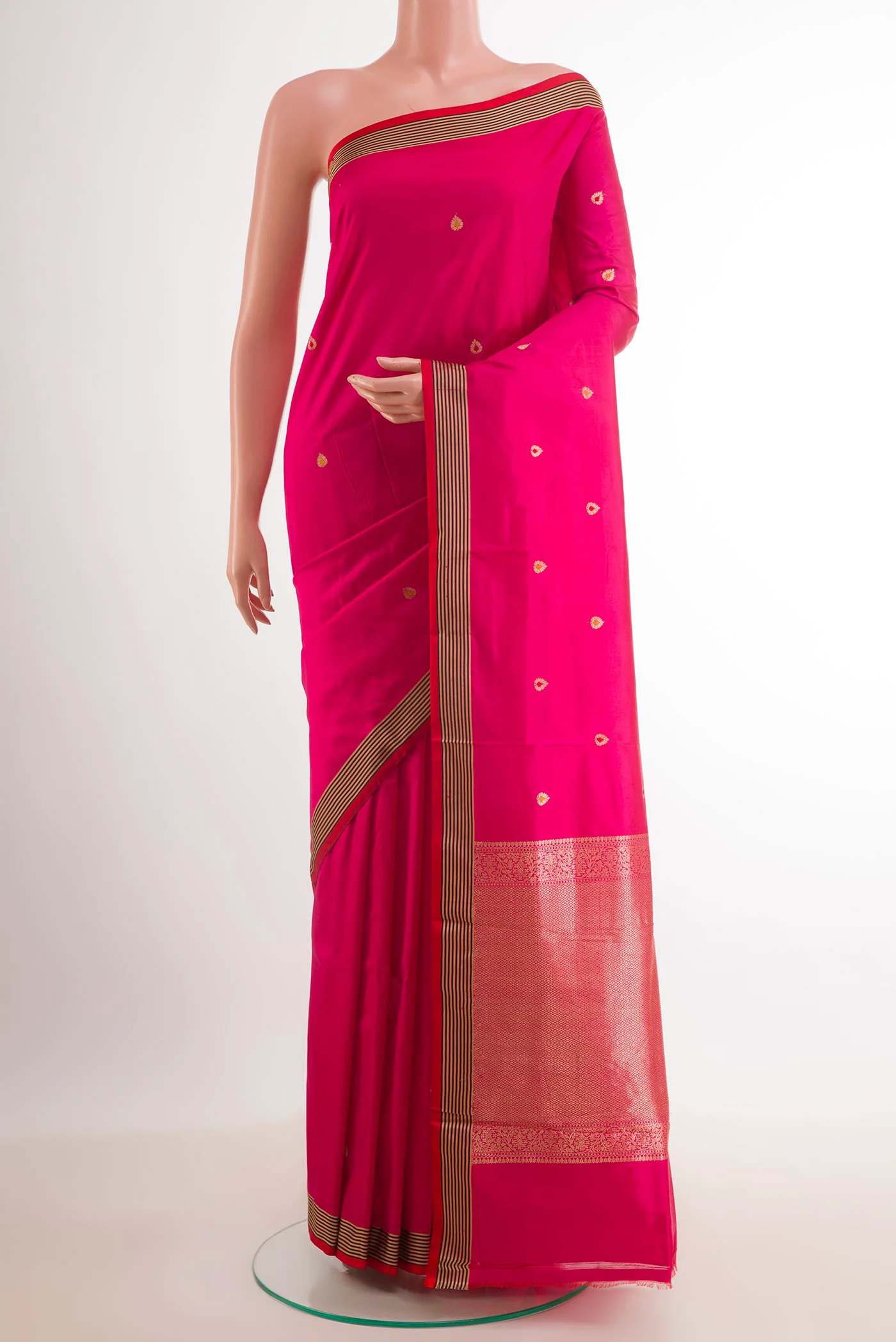 Rani Pink Banarasi Katan Silk Saree
