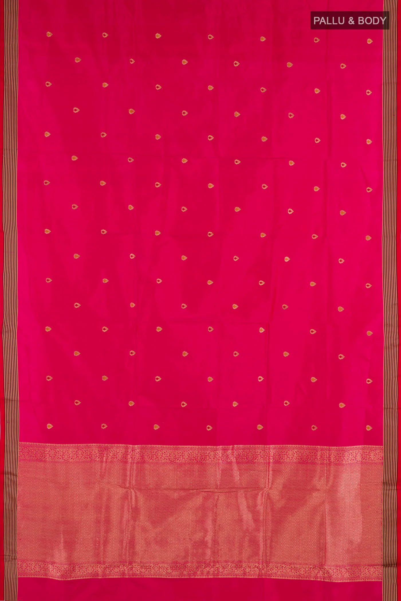 Rani Pink Banarasi Katan Silk Saree - Image 3