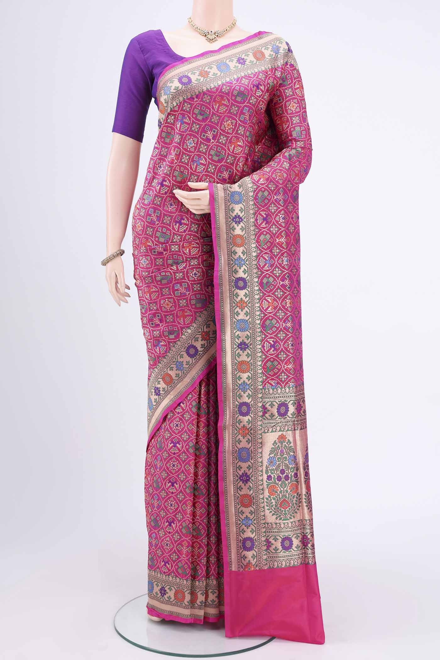 Rani Pink Banarasi Silk Saree