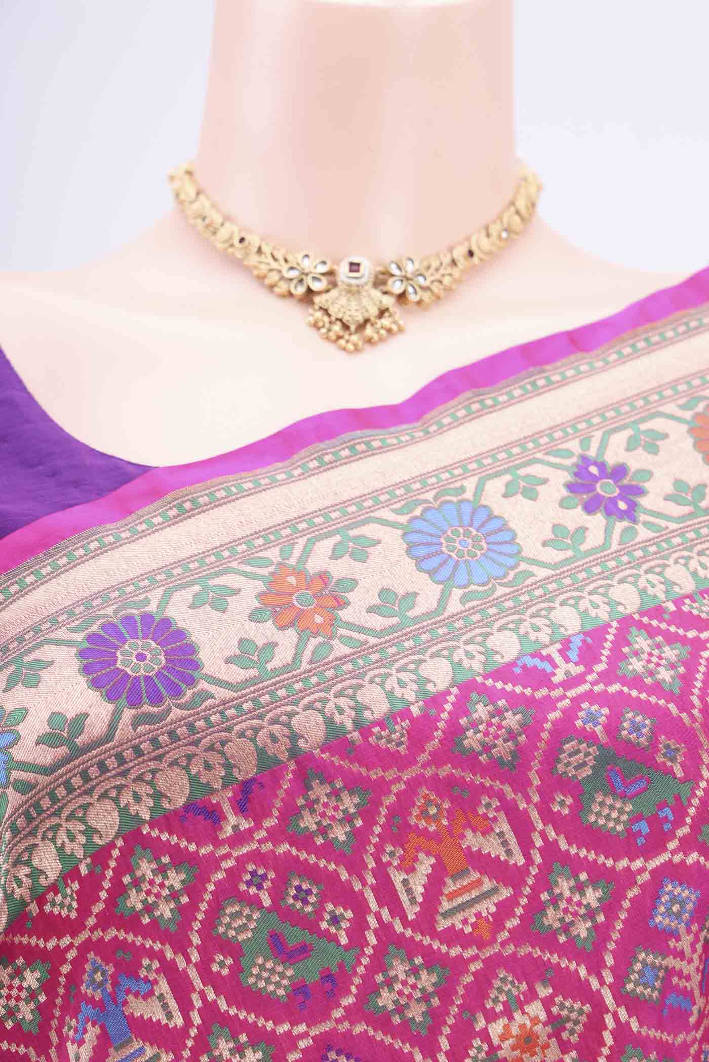 Rani Pink Banarasi Silk Saree - Image 2