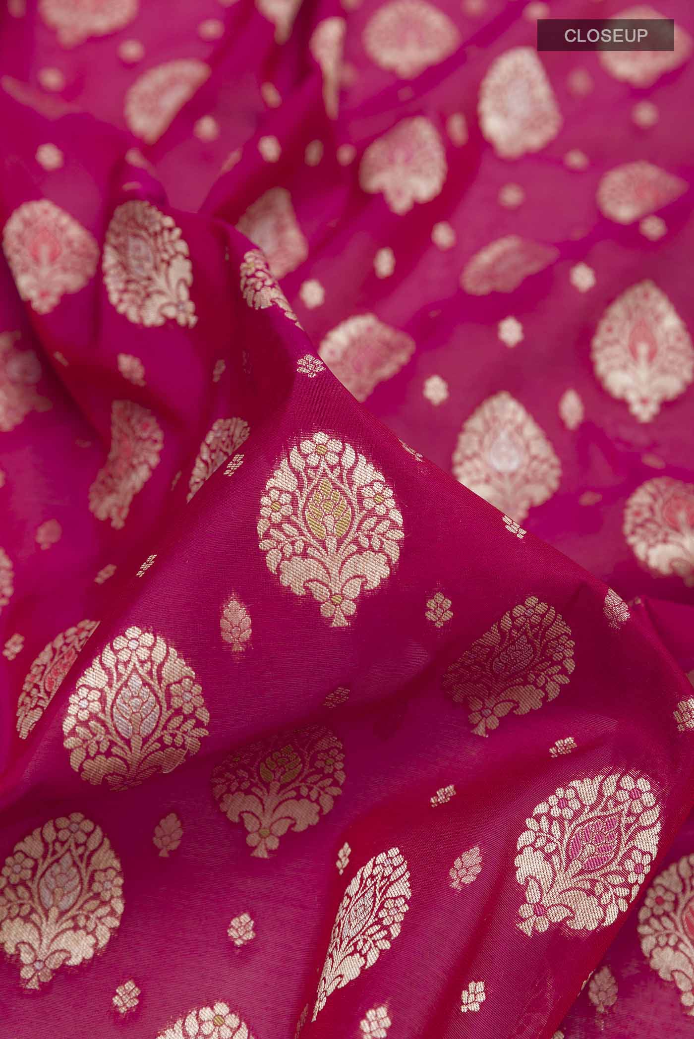 Rani Pink Banarasi Silk Saree - Image 2