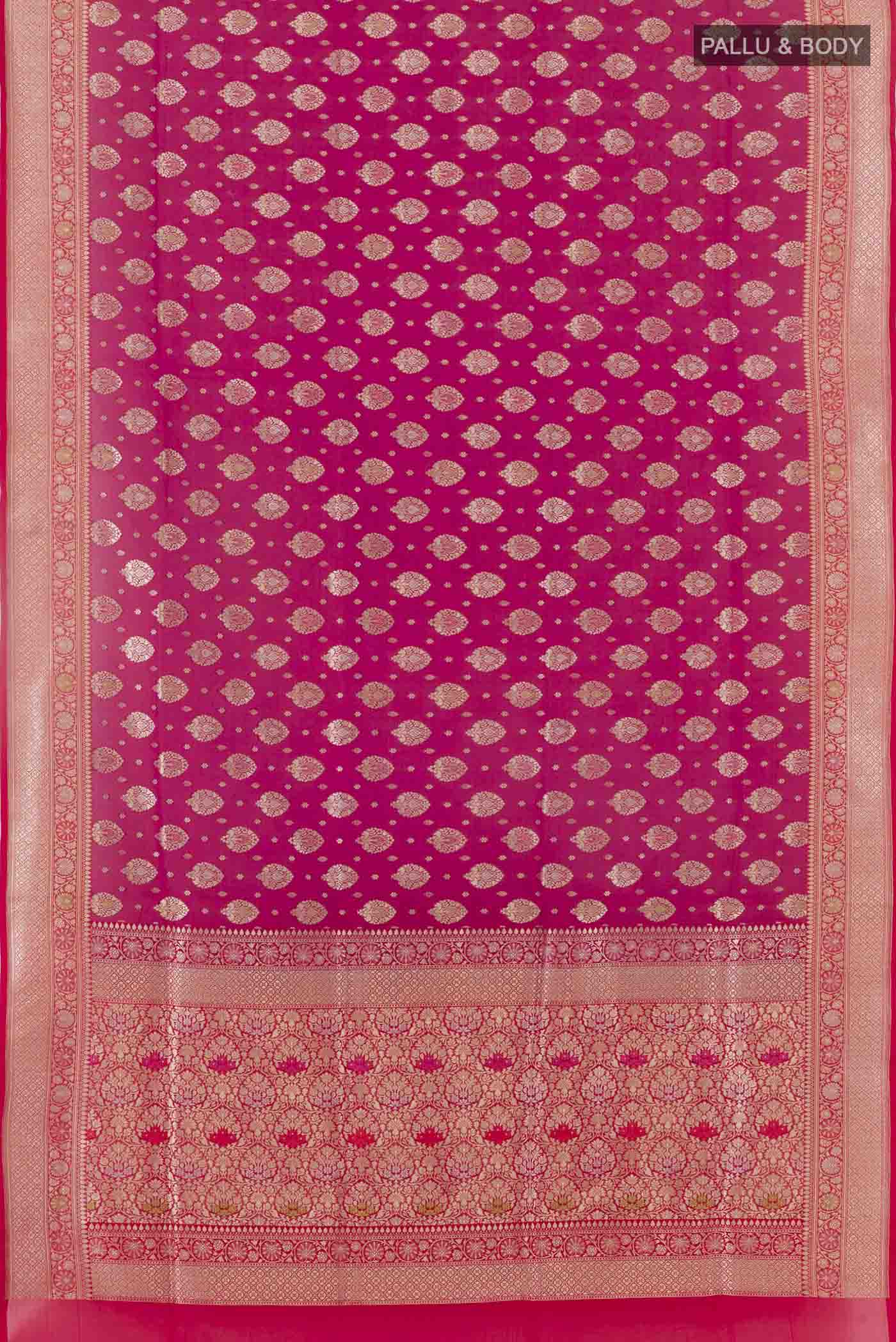 Rani Pink Banarasi Silk Saree - Image 5