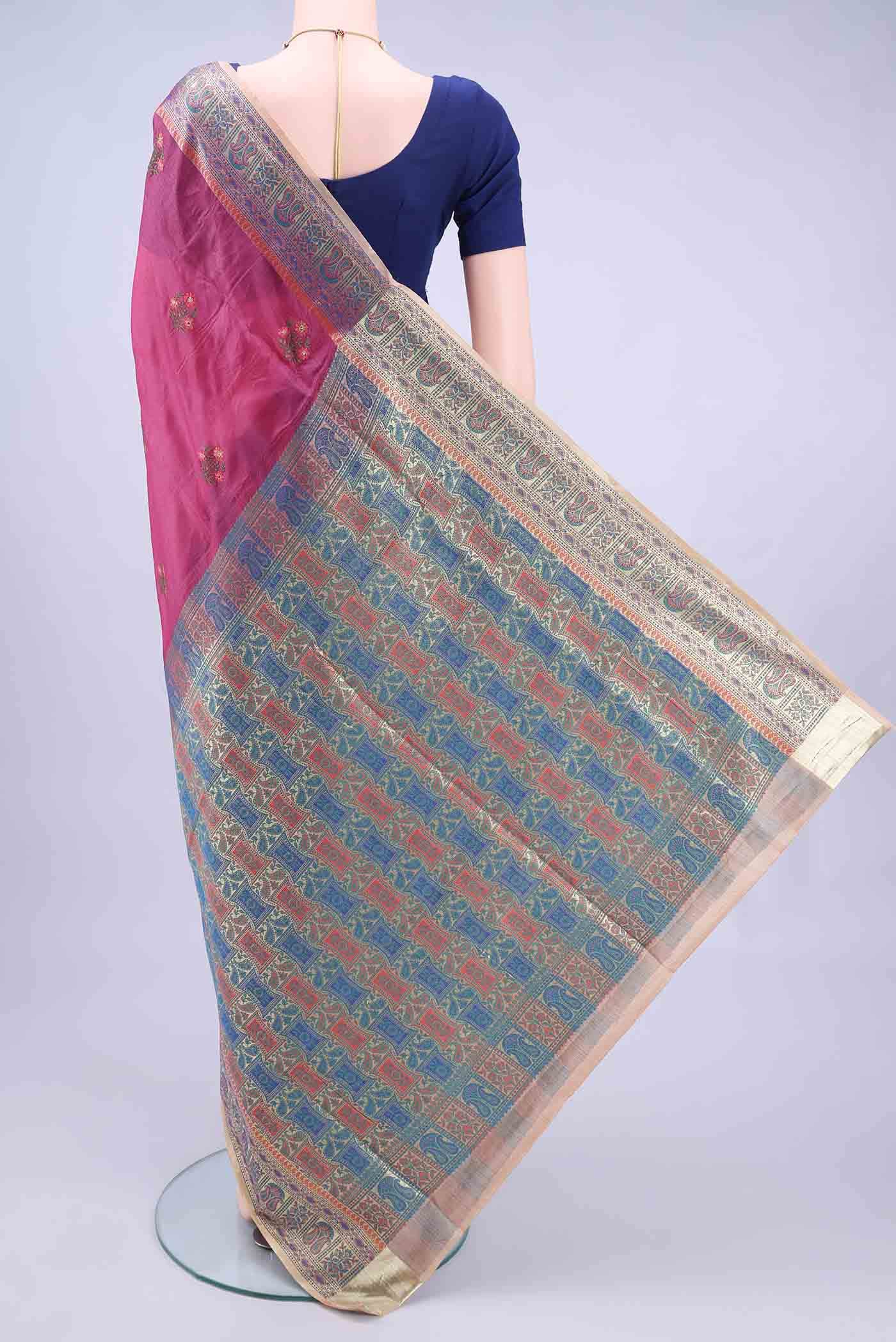 Rani Pink Banarasi Silk Saree - Image 2