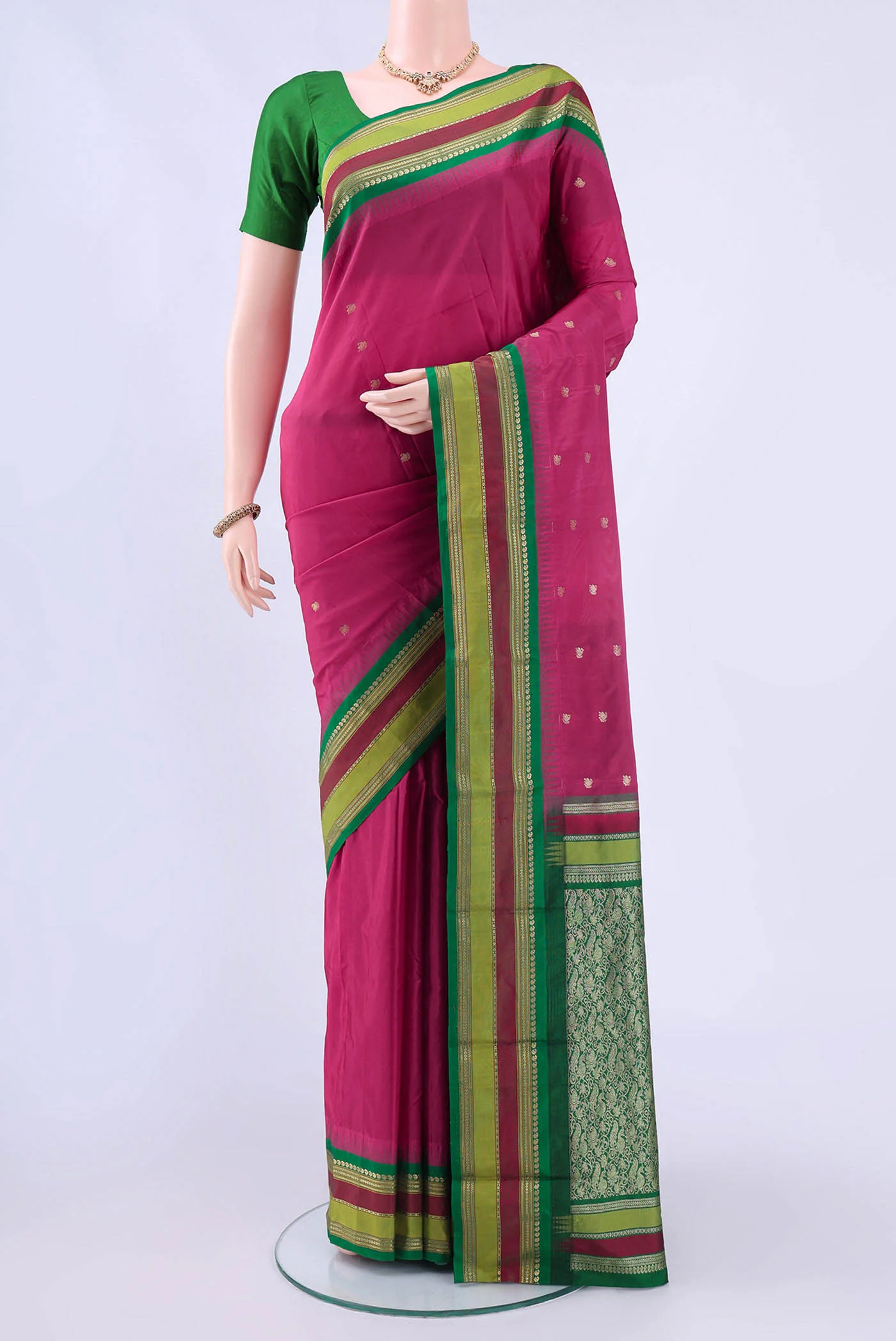 Rani Pink Bangalore Silk Saree