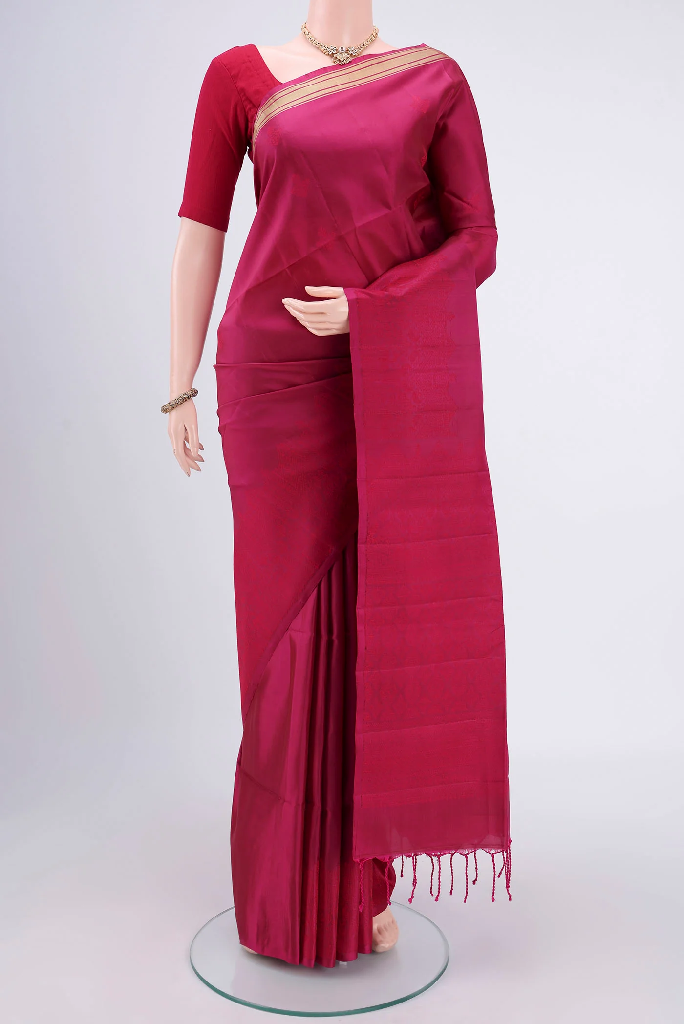 Rani Pink Soft Silk Saree