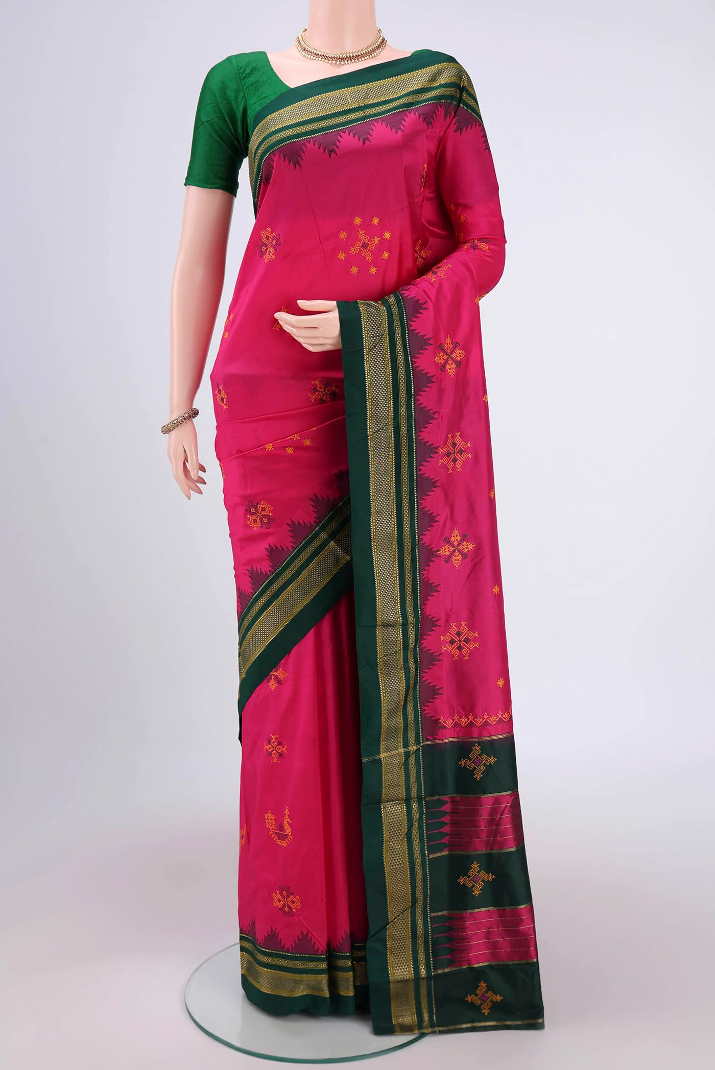 Rani Pink Bangalore Silk Saree