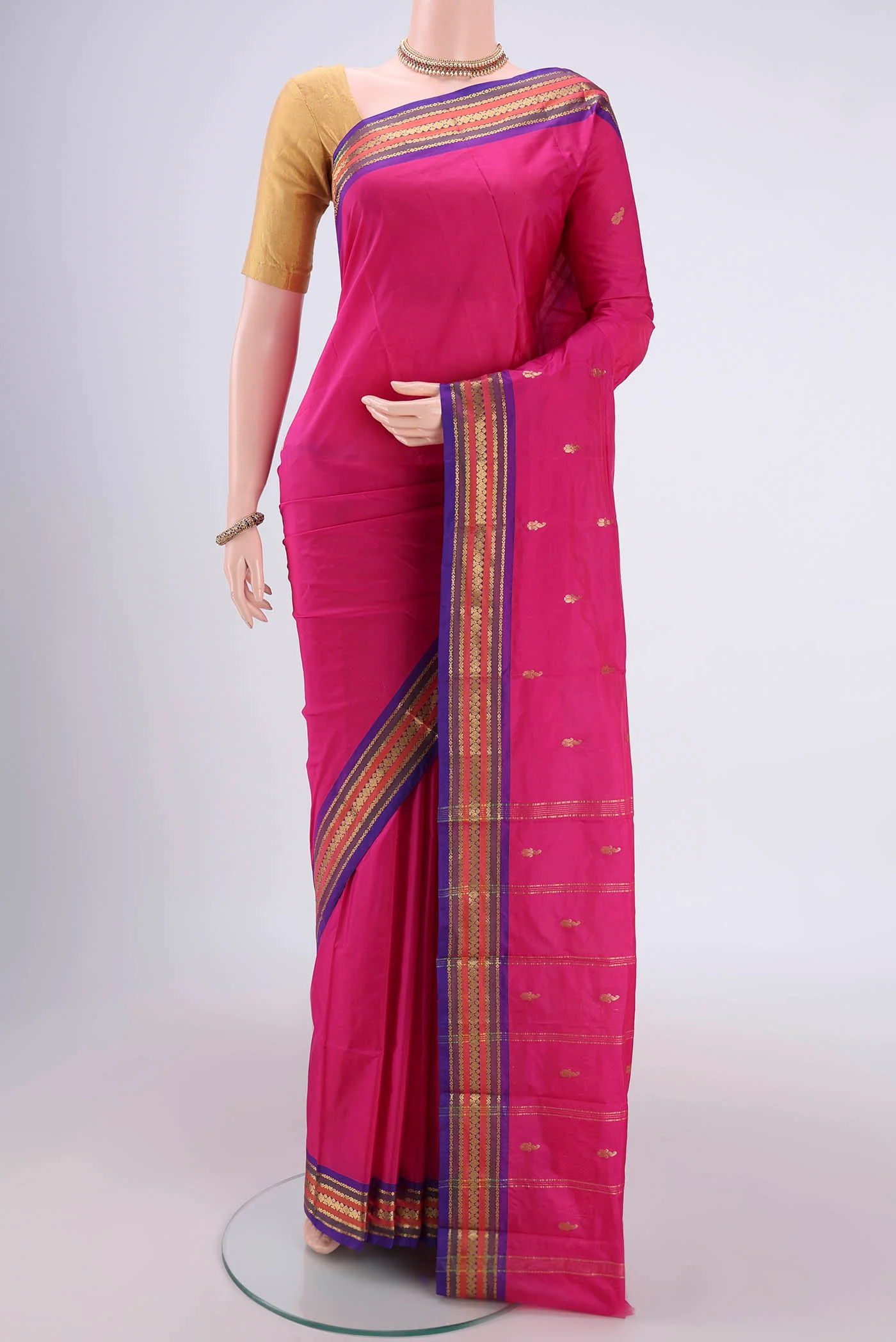 Pink Bangalore Silk Saree