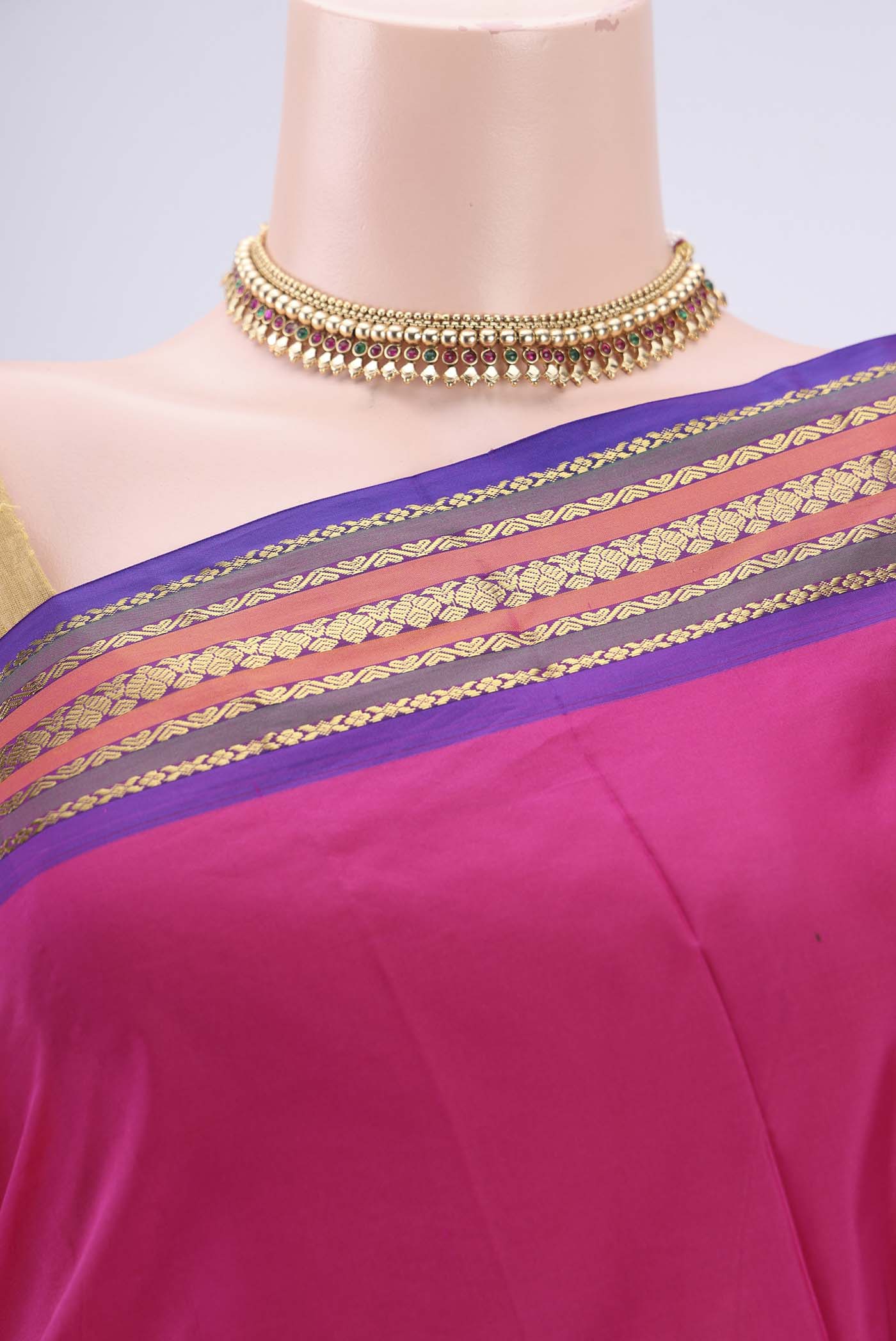 Pink Bangalore Silk Saree - Image 2