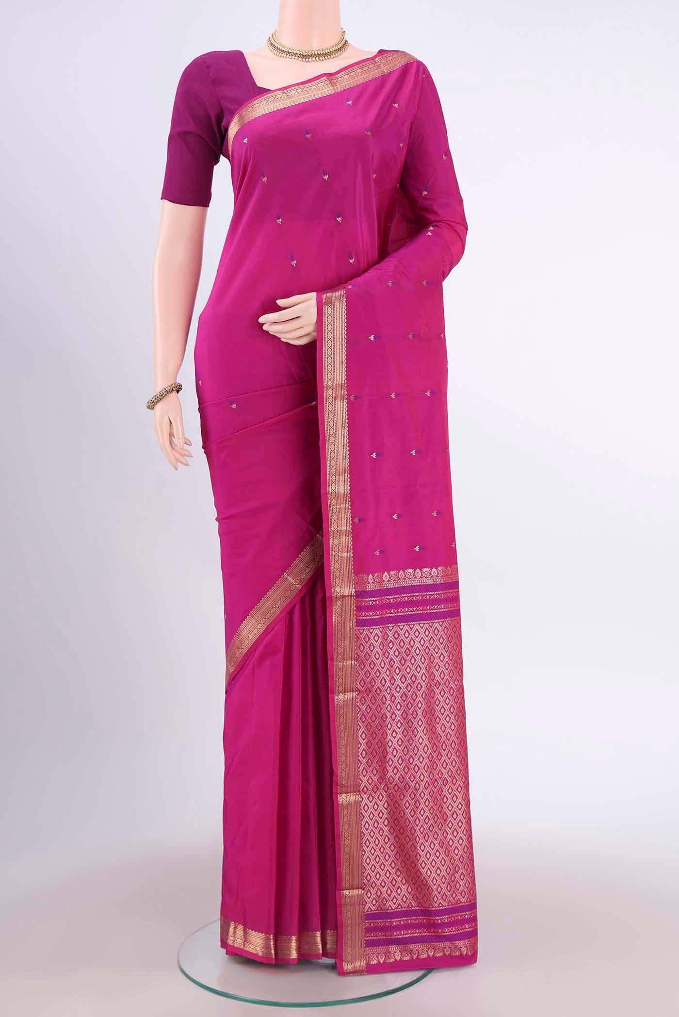 Rani Pink Blended Bangalore Silk Saree