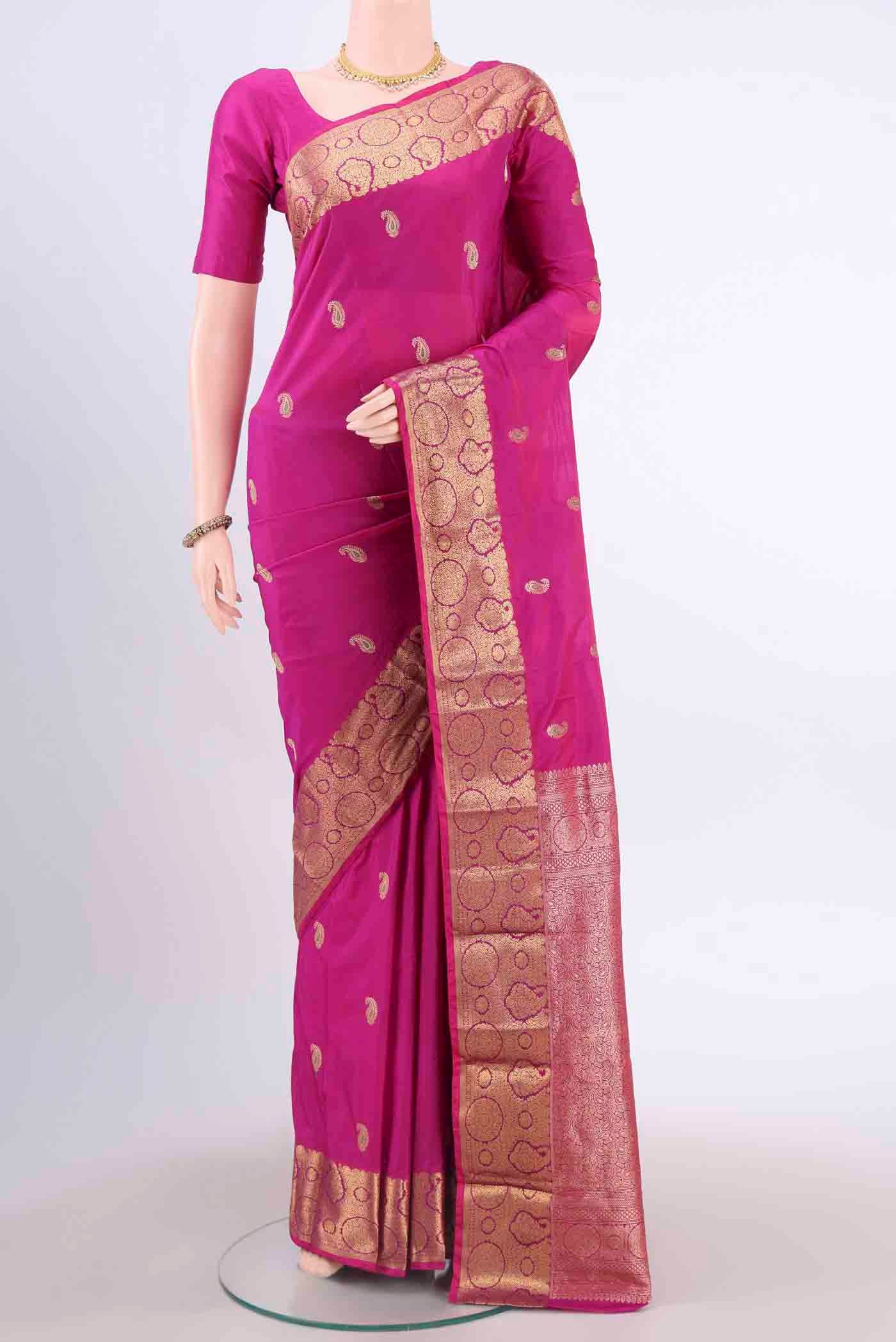 Rani Pink Blended Bangalore Silk Saree