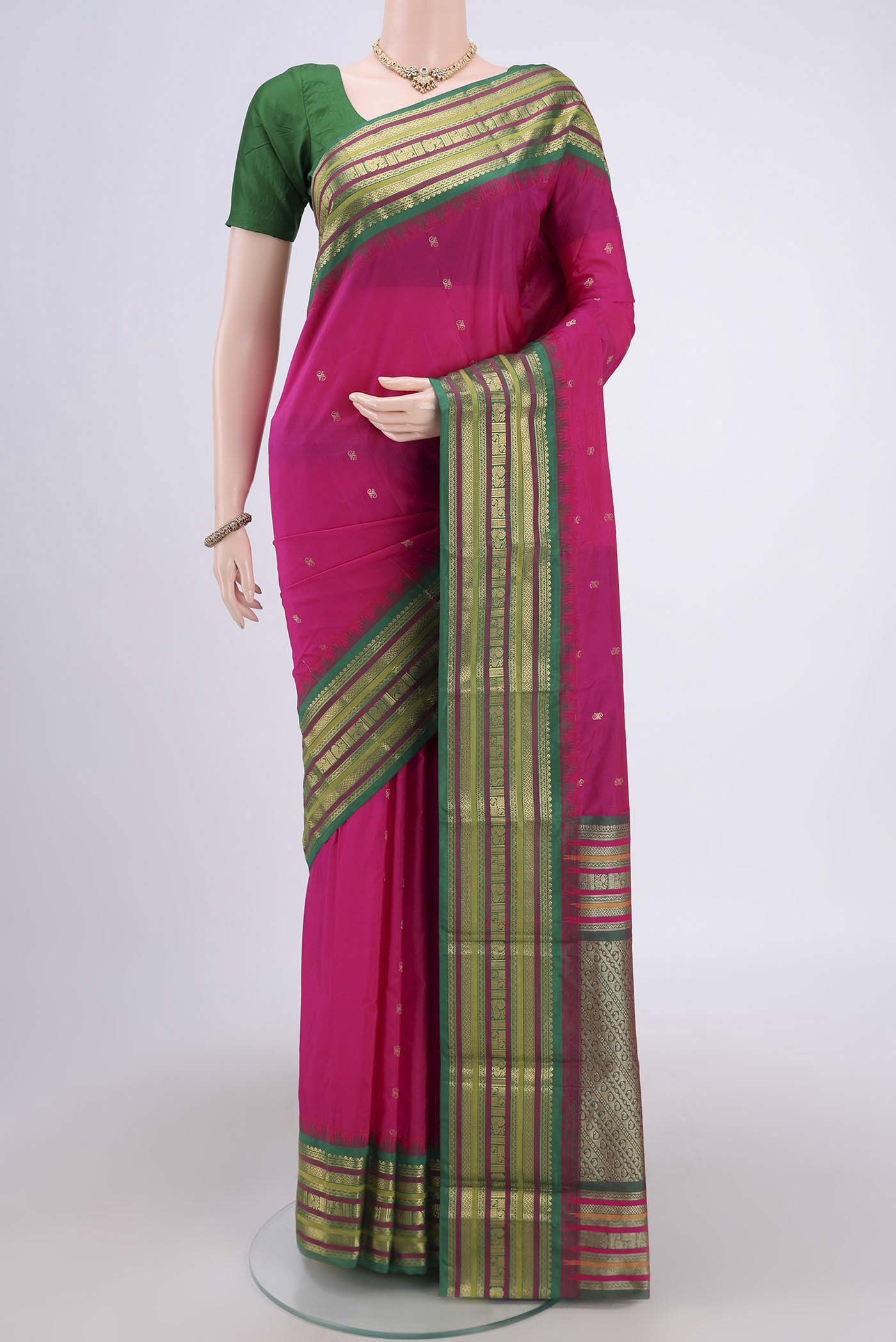 Rani Pink Blended Bangalore Silk Saree