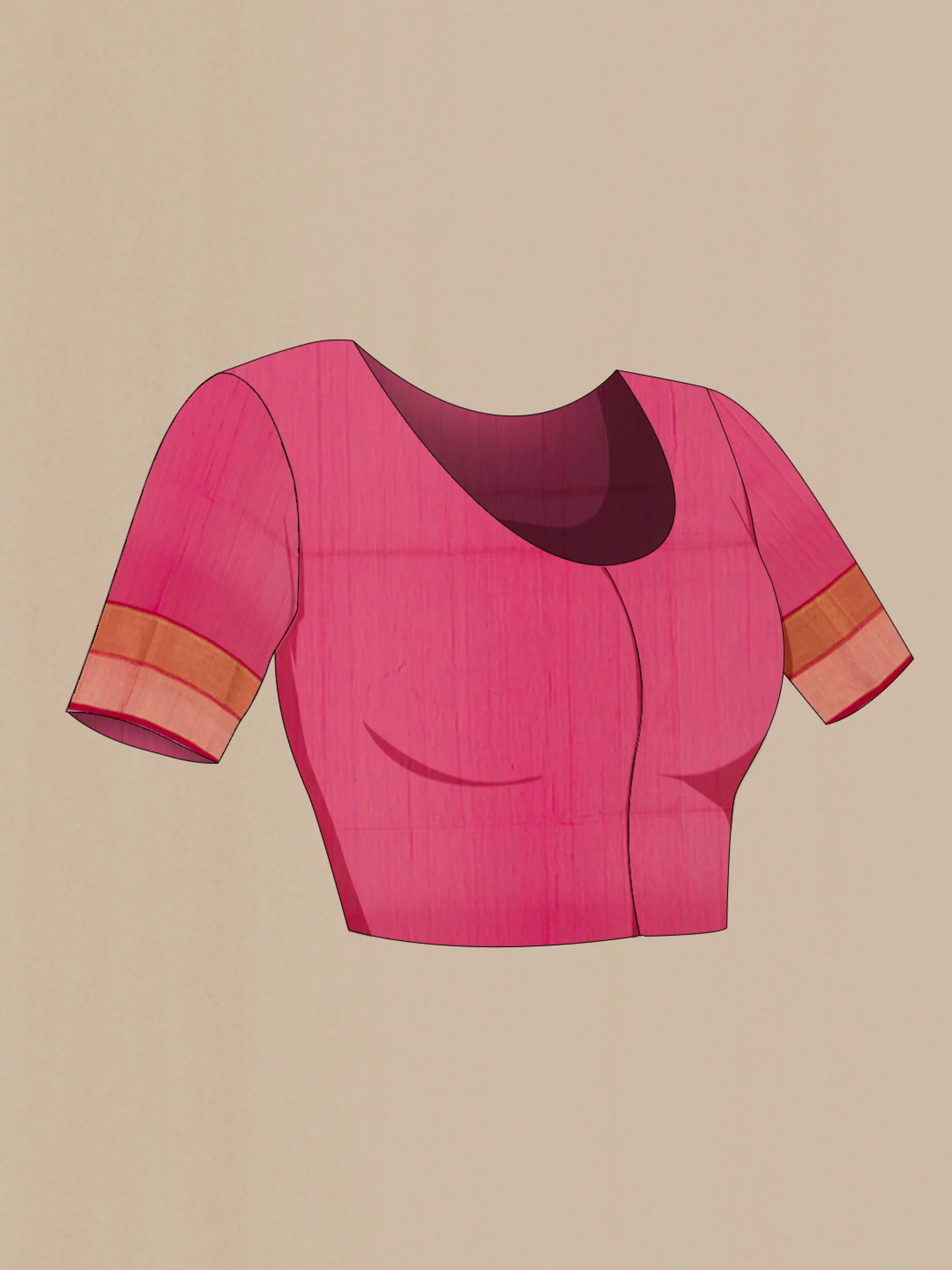 Pink Maheshwari Silk Cotton Saree - Image 2